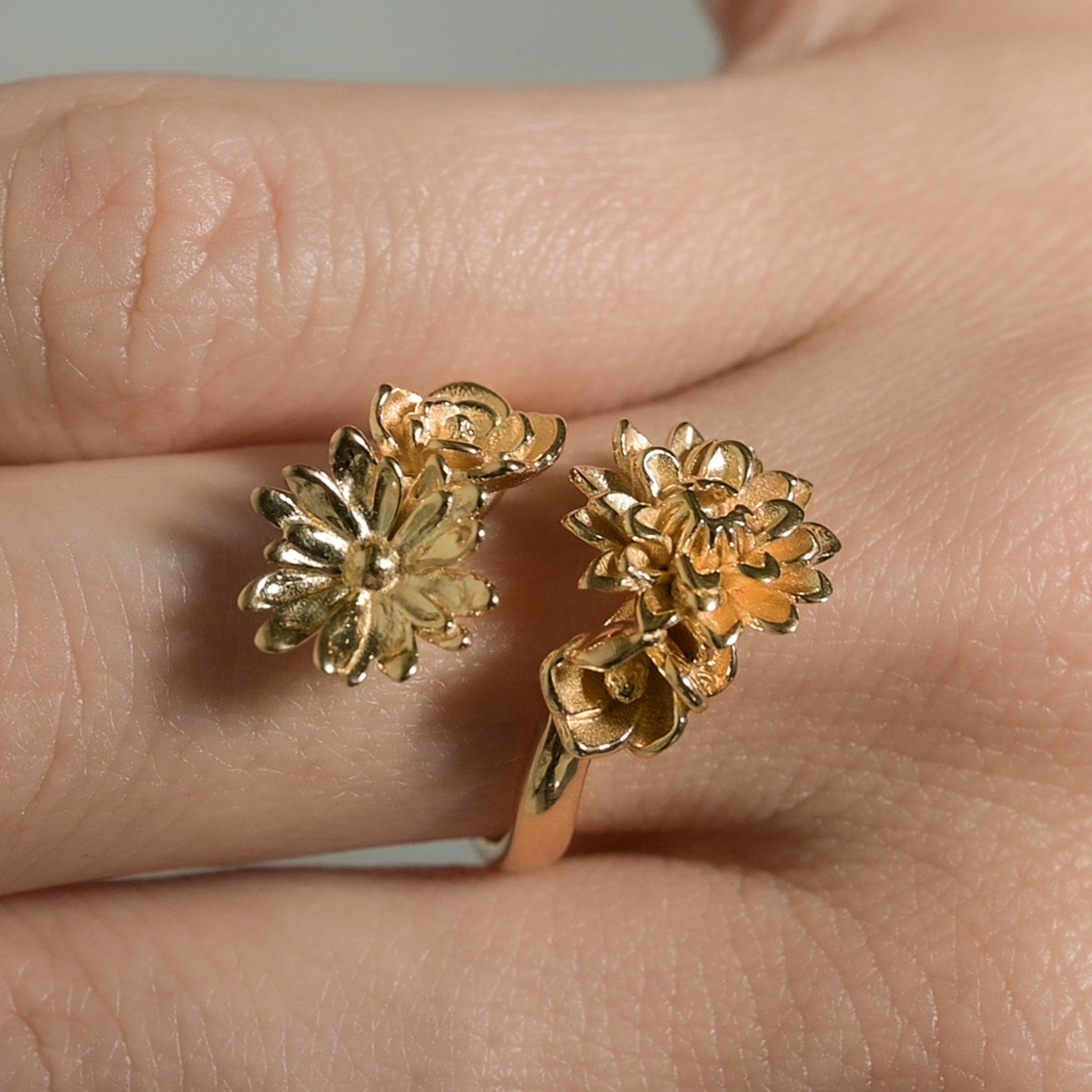 Peony Floral Bouquet Ring