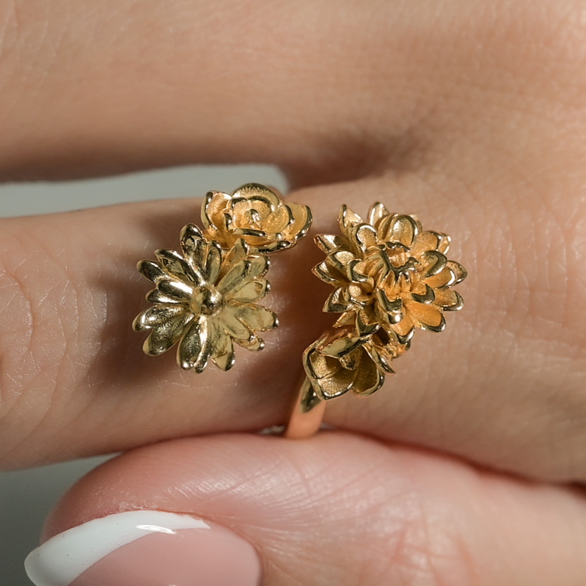 Peony Floral Bouquet Ring