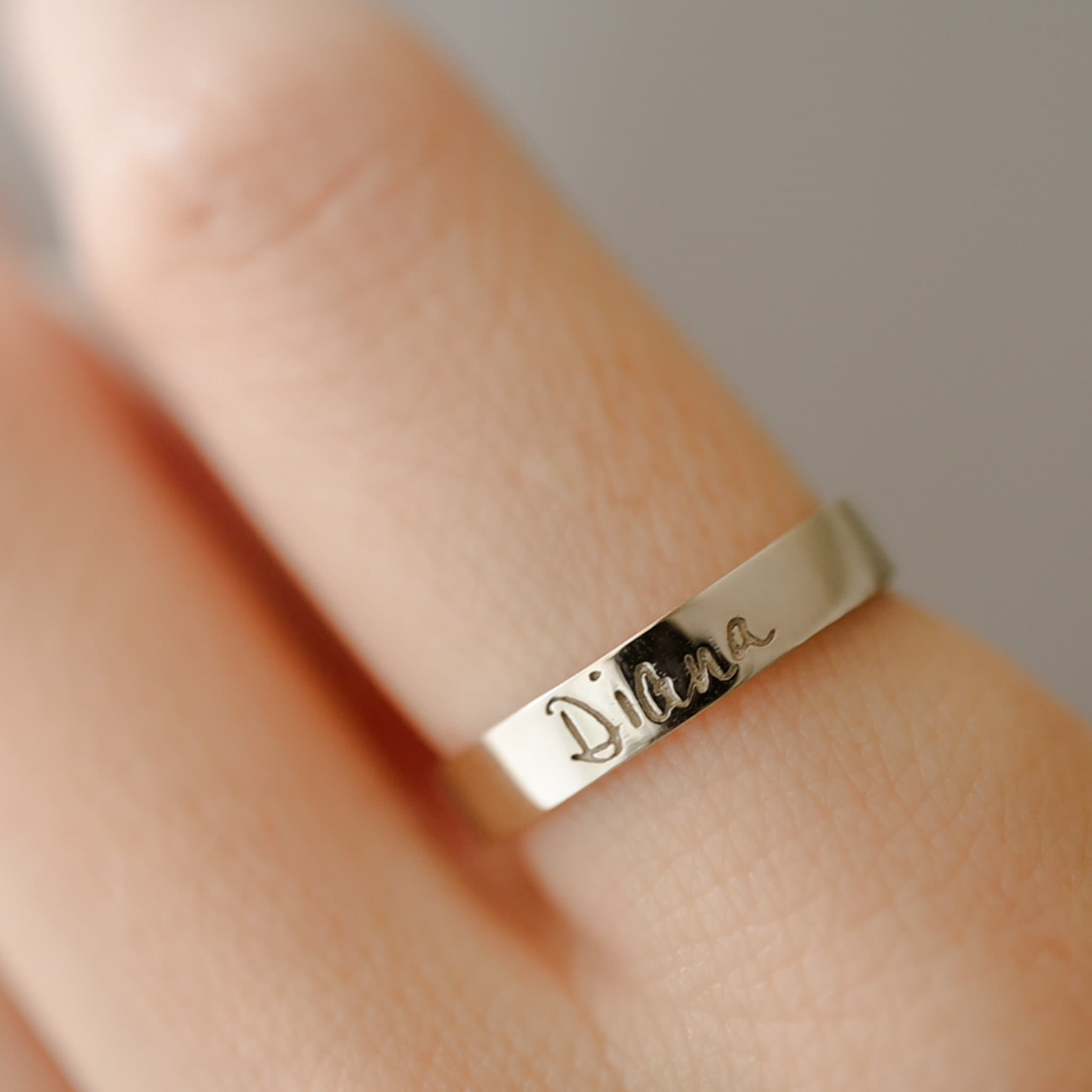 Bespoke Handwriting Engraved Ring