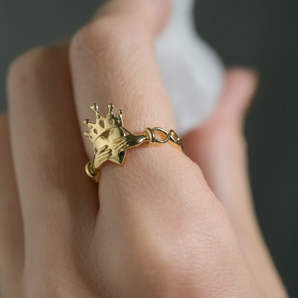 Irish Heart Celtic Claddagh Ring