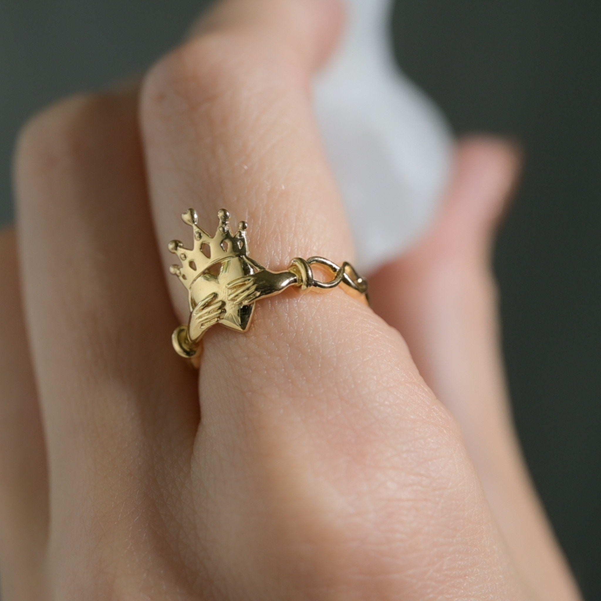 Irish Heart Celtic Claddagh Ring