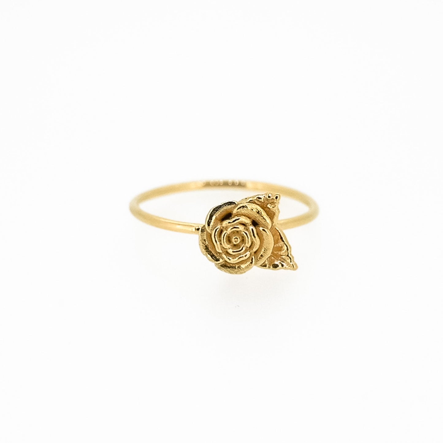 Dainty Rose Flower Ring Sterling Silver or 14k Gold Plate