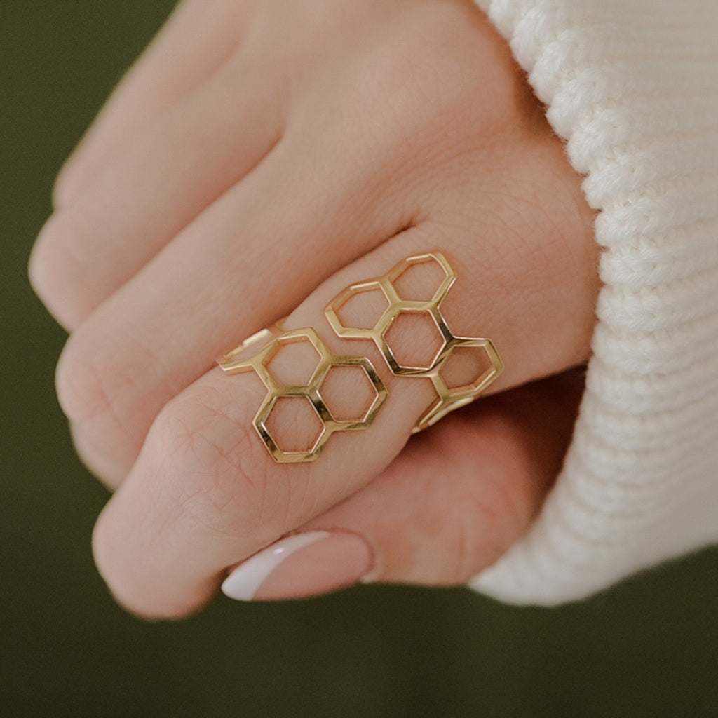 Hexagon Honey Comb Ring