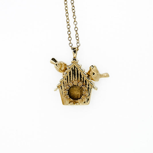 Birdhouse Pendant Only in Sterling Silver, Vermeil, of 14K Gold Plate