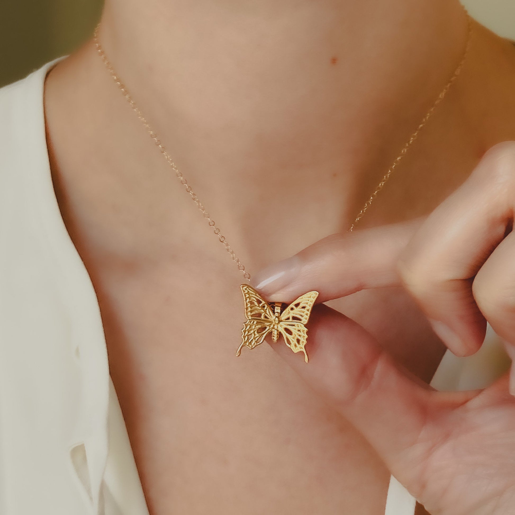 Swallowtail Butterfly Pendant Only: 14k Gold or Sterling Silver