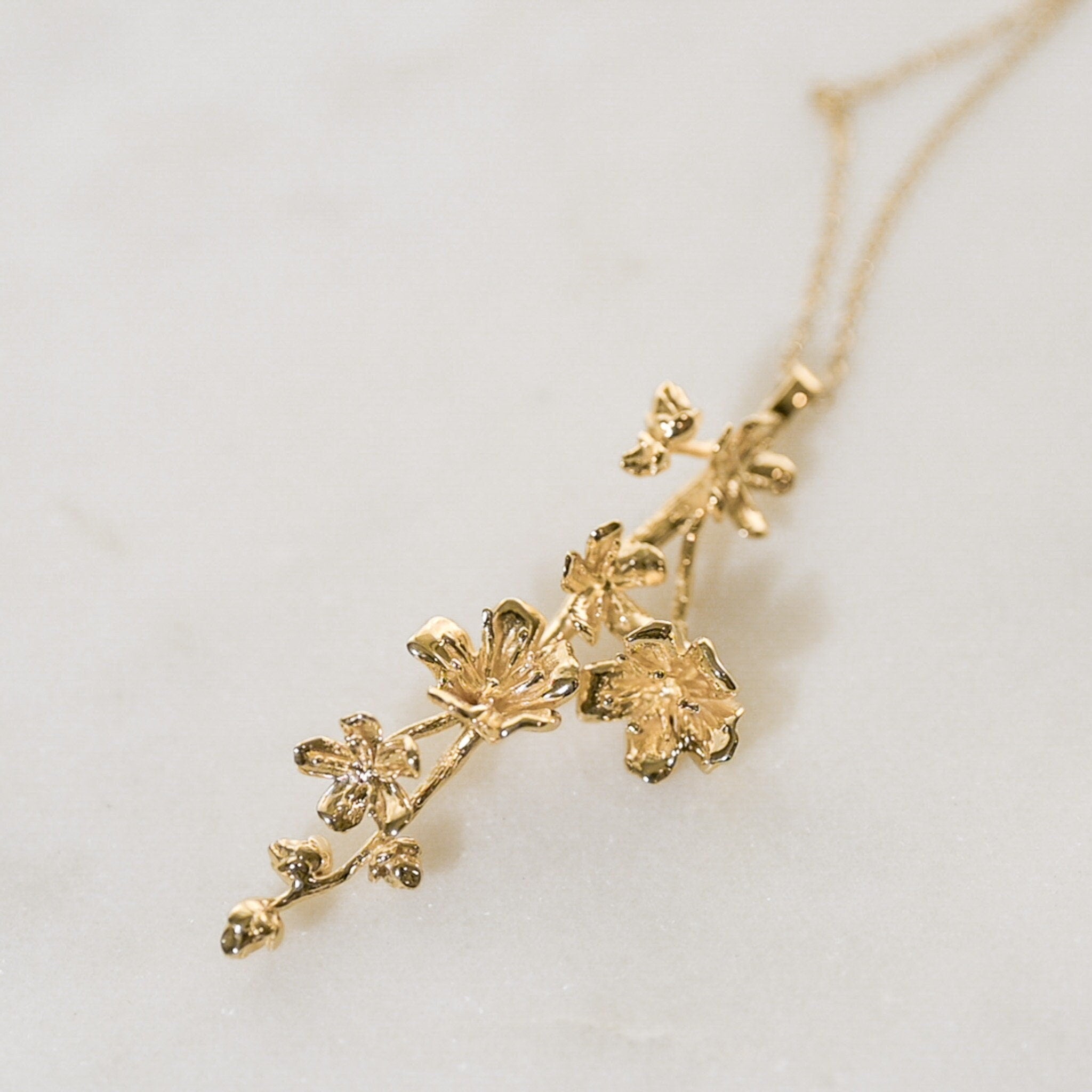 Cherry Blossom Pendant Only: 14k Gold, Sterling Silver, Vermeil, 3D Printed