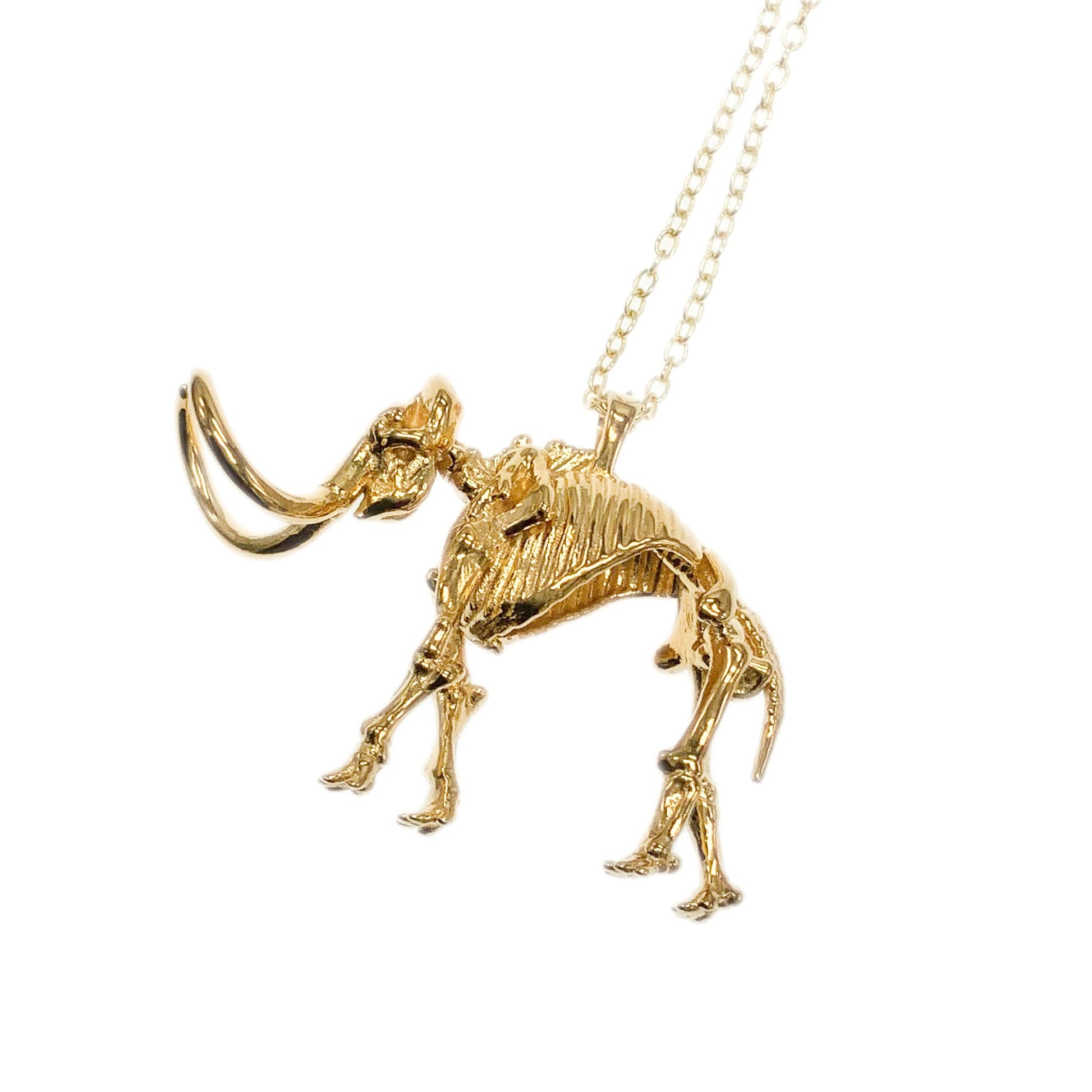 Woolly Mammoth (Mammuthus primigenius) Pendant Necklace in Sterling Silver