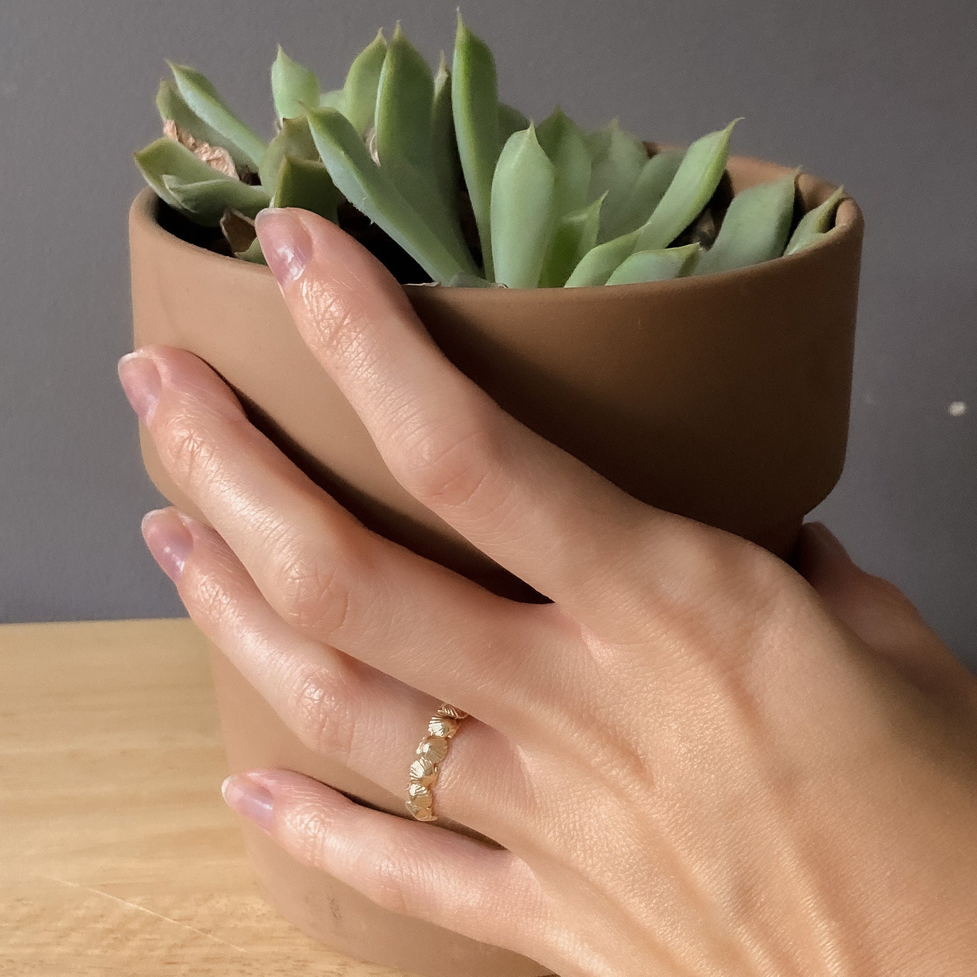 Dainty Seashell Ring • Solid Gold Shell Ring