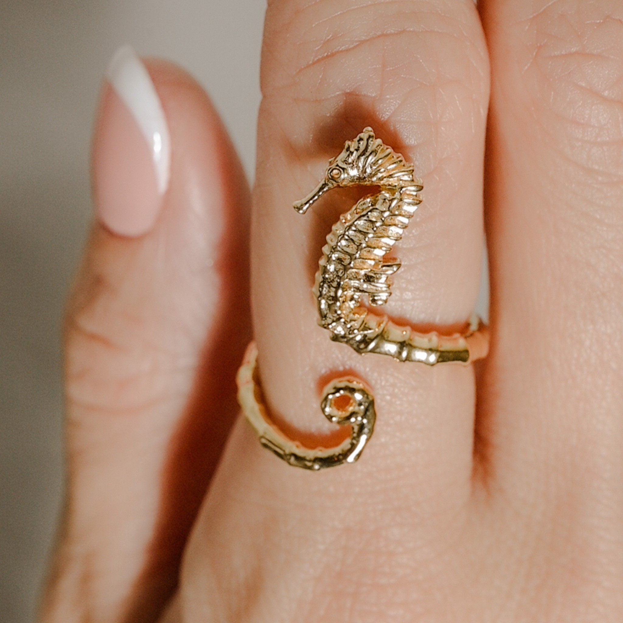 10 Karat gold seahorse sterling silver ring cheapest