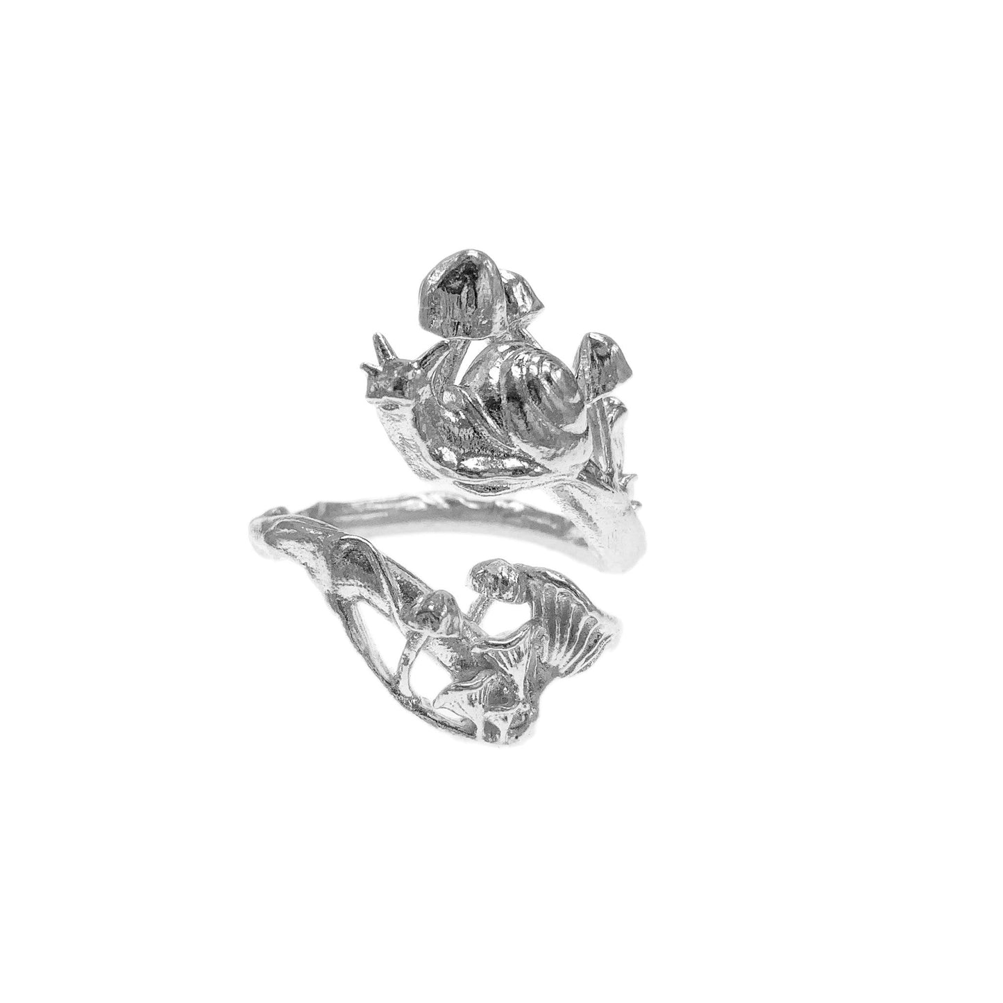 Enchanted Forest Mushroom Ring in Sterling Silver or 14K Gold Plate