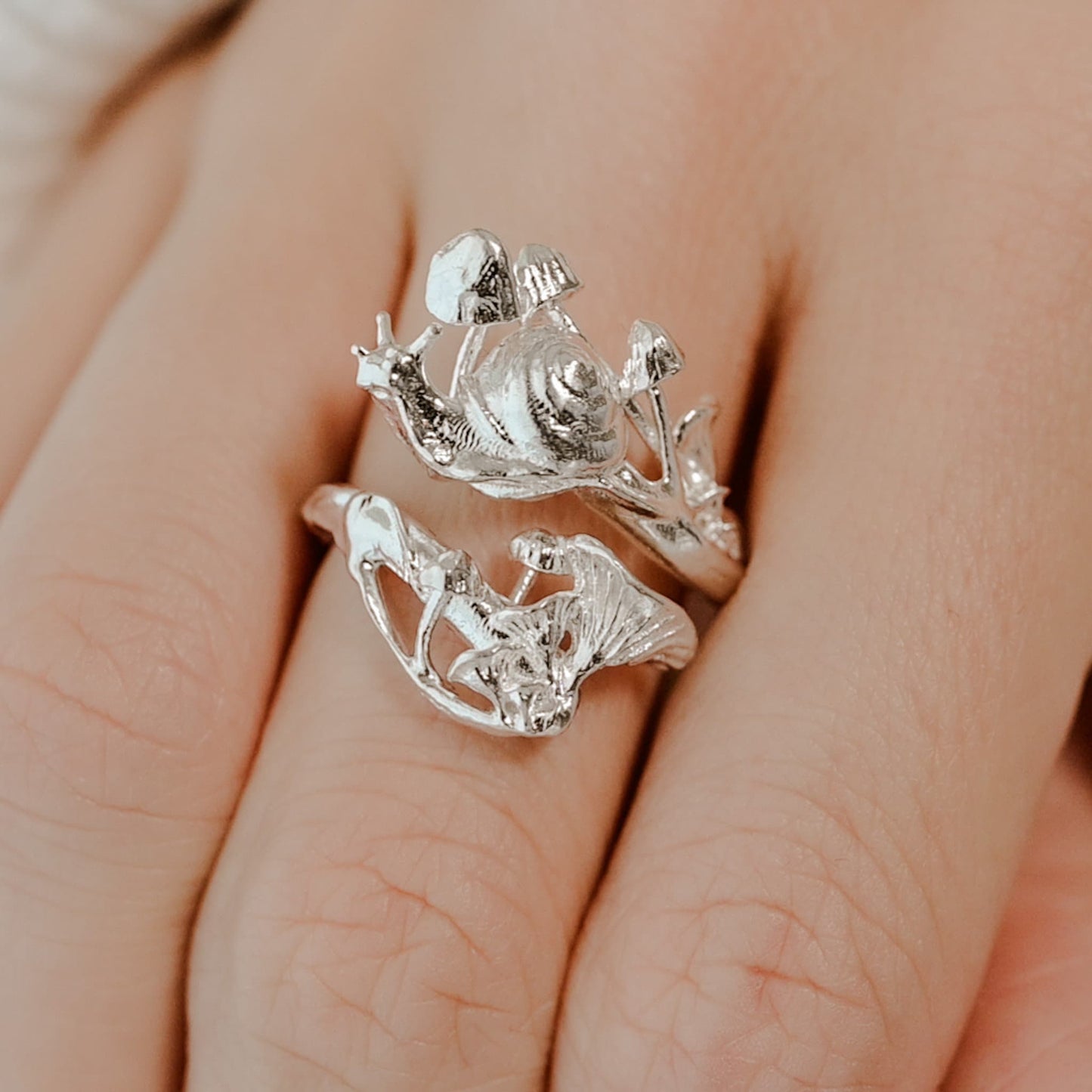 Enchanted Forest Mushroom Ring in Sterling Silver or 14K Gold Plate