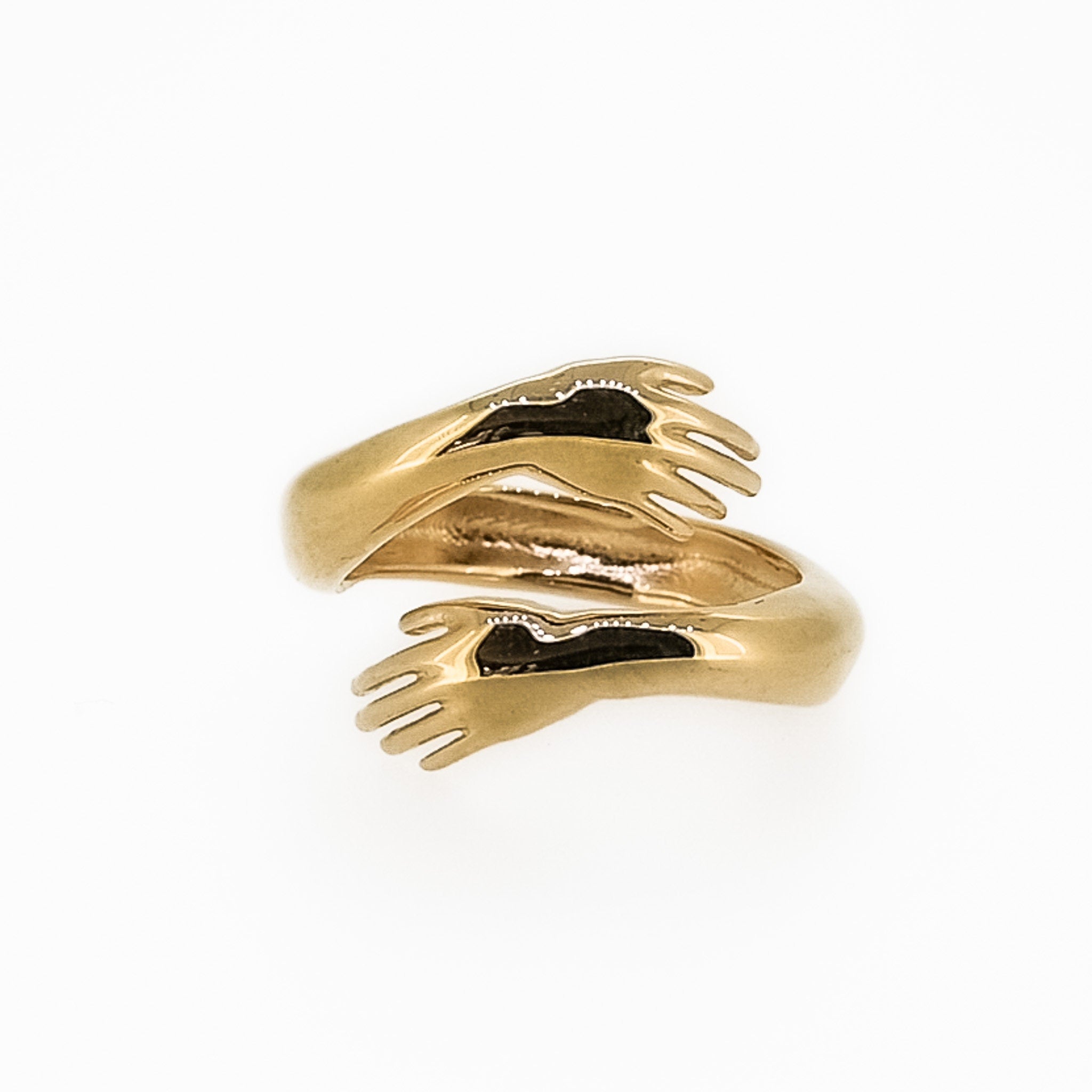 Solid Gold Hug Ring, Adjustable size 5-6