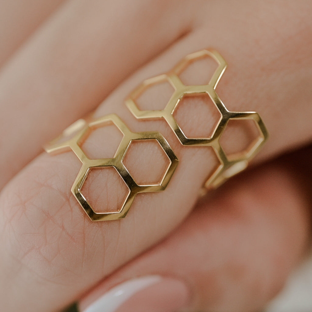 Hexagon Honey Comb Ring