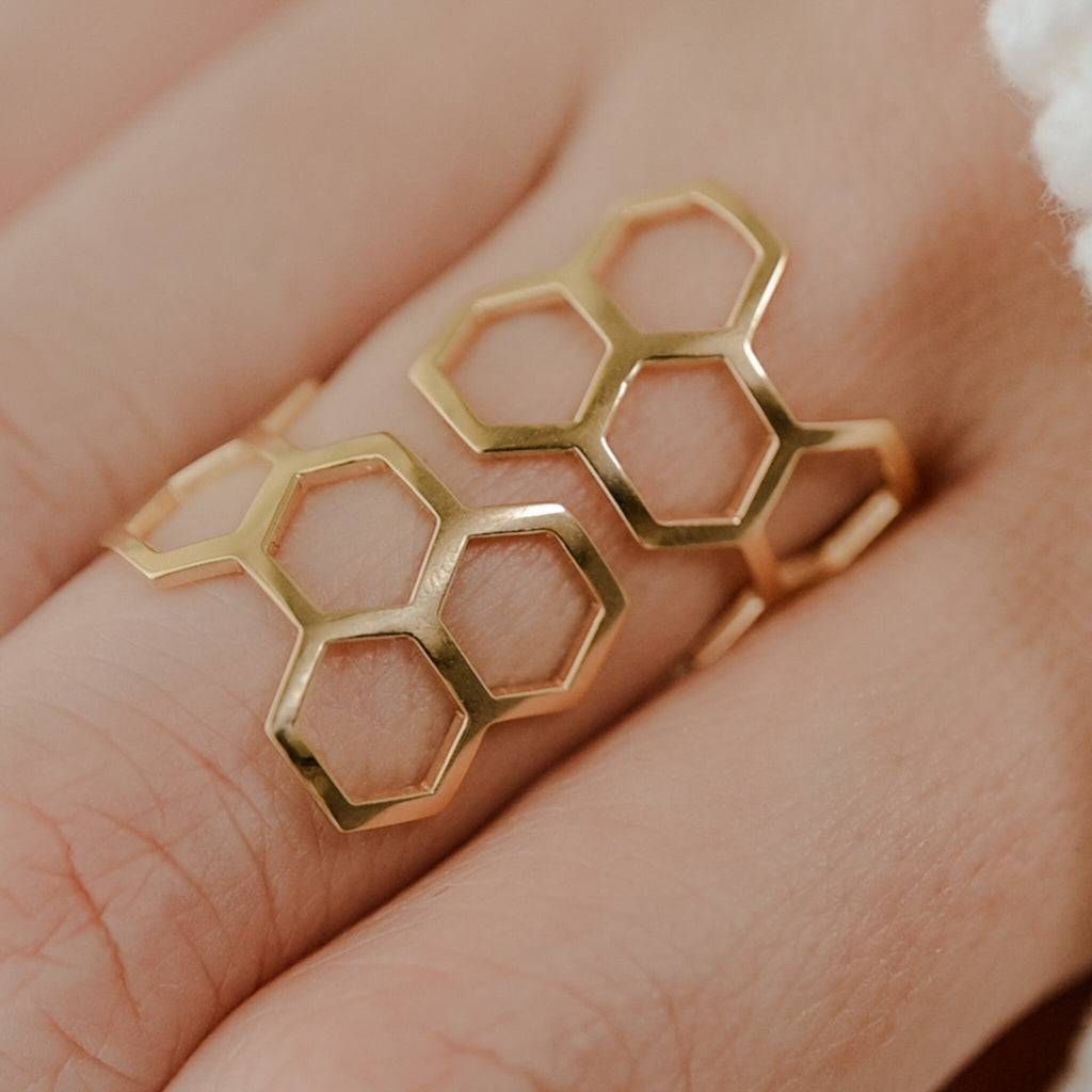 Hexagon Honey Comb Ring