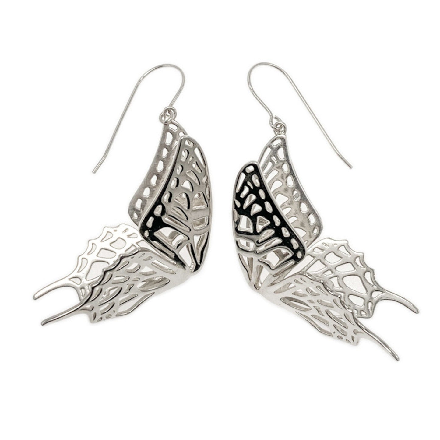 3D Printed Swallowtail Butterfly Earrings: Gold Plated, Golden Brass, or Solid Silver