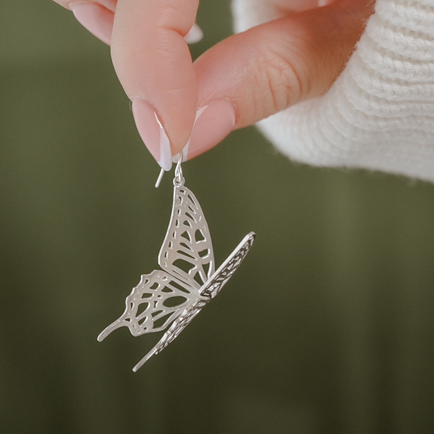 3D Printed Swallowtail Butterfly Earrings: Gold Plated, Golden Brass, or Solid Silver