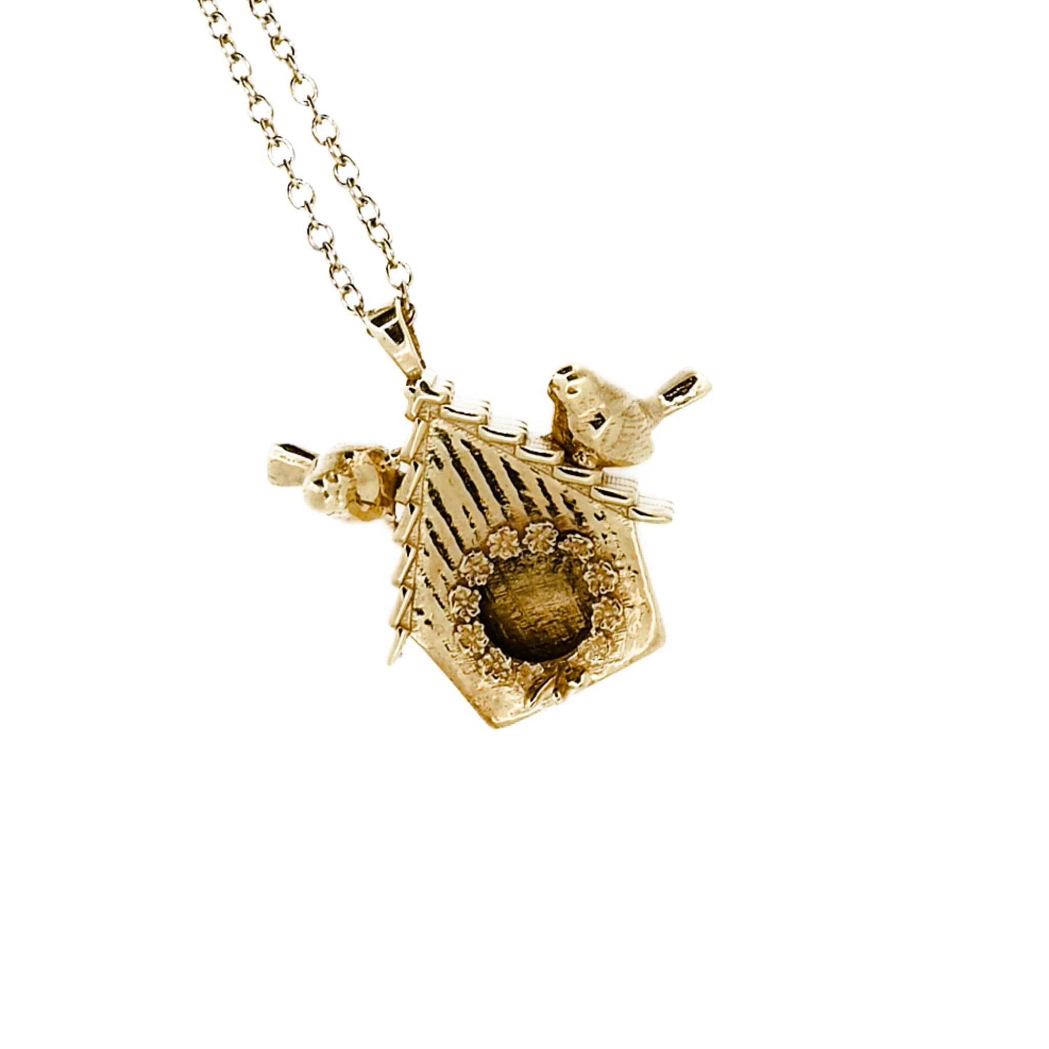 Birdhouse Pendant Only in Sterling Silver, Vermeil, of 14K Gold Plate