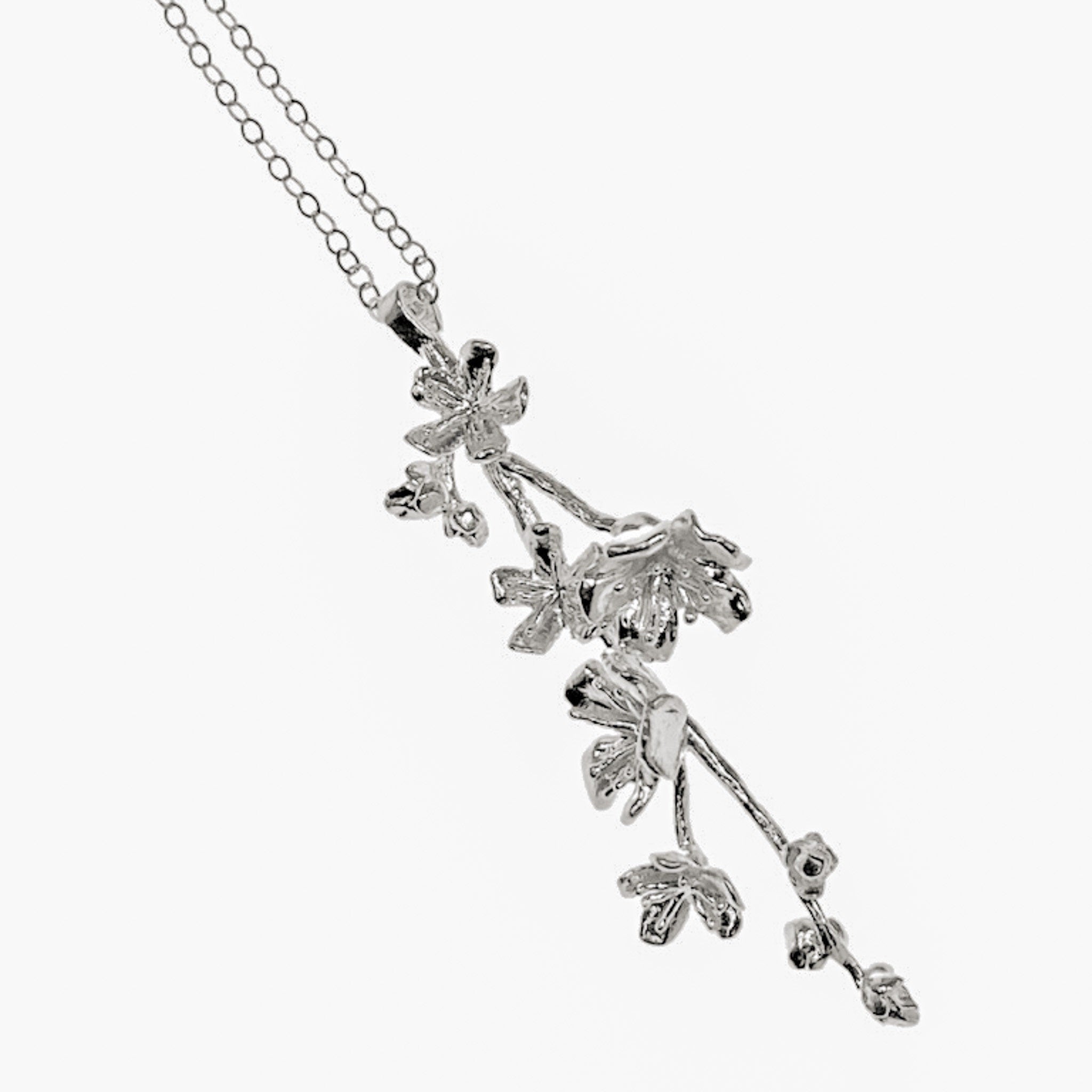 Cherry Blossom Pendant Only: 14k Gold, Sterling Silver, Vermeil, 3D Printed