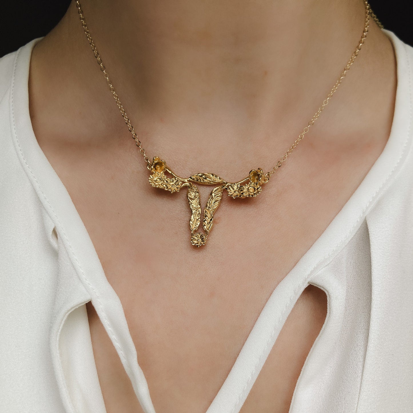 Floral Uterus Pendant