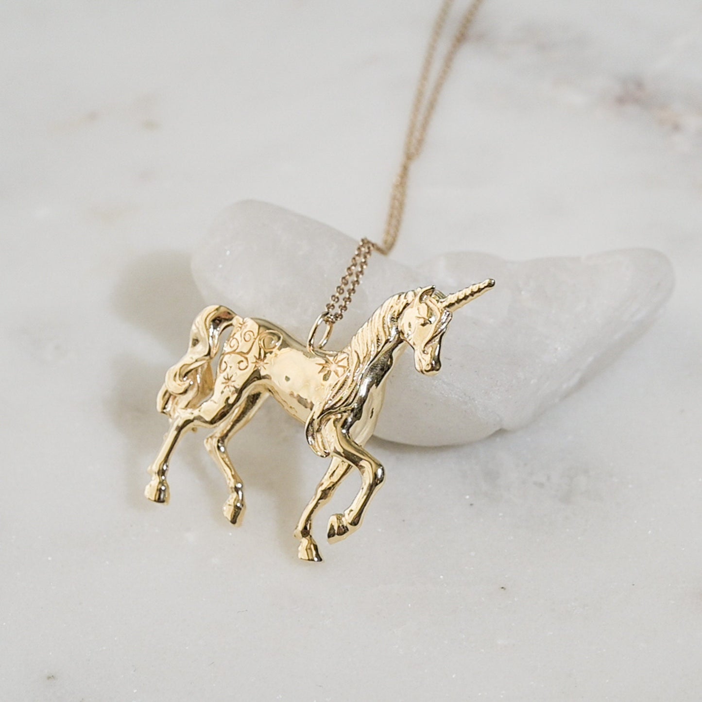 Unicorn Necklace 14k Gold Plated or Sterling Silver Fantasy Jewelry Gift, Magical Necklace