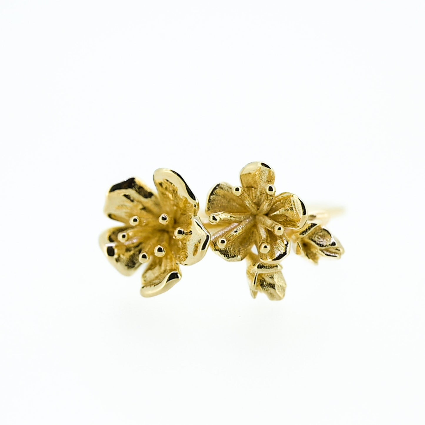 Cherry Blossom Flower Ring in Vermiel (14K Gold over Silver)