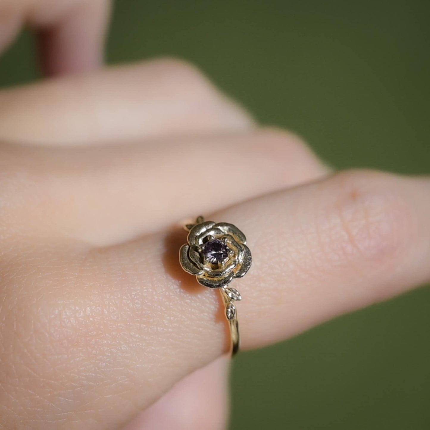 Rose Ring • June Birth Flower Ring • 14k Gold Plate