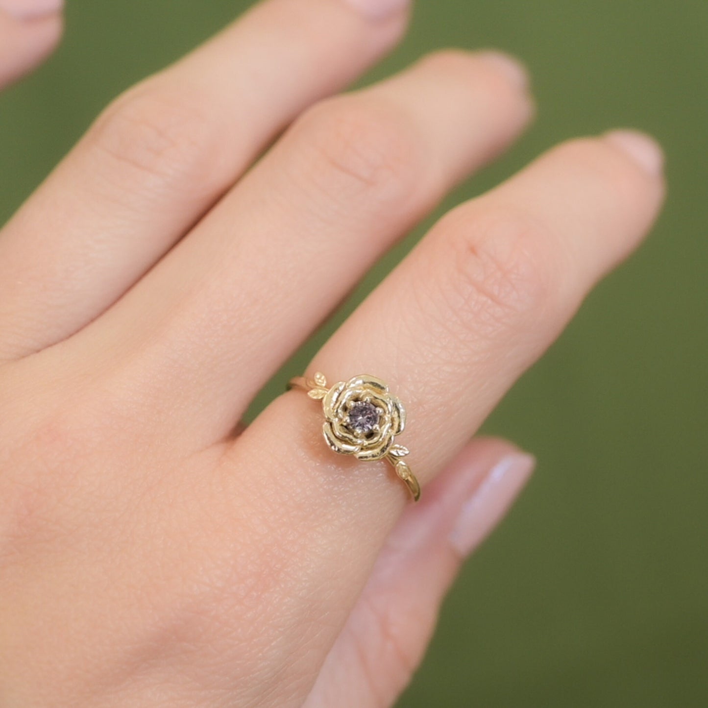 Rose Ring • June Birth Flower Ring • 14k Gold Plate