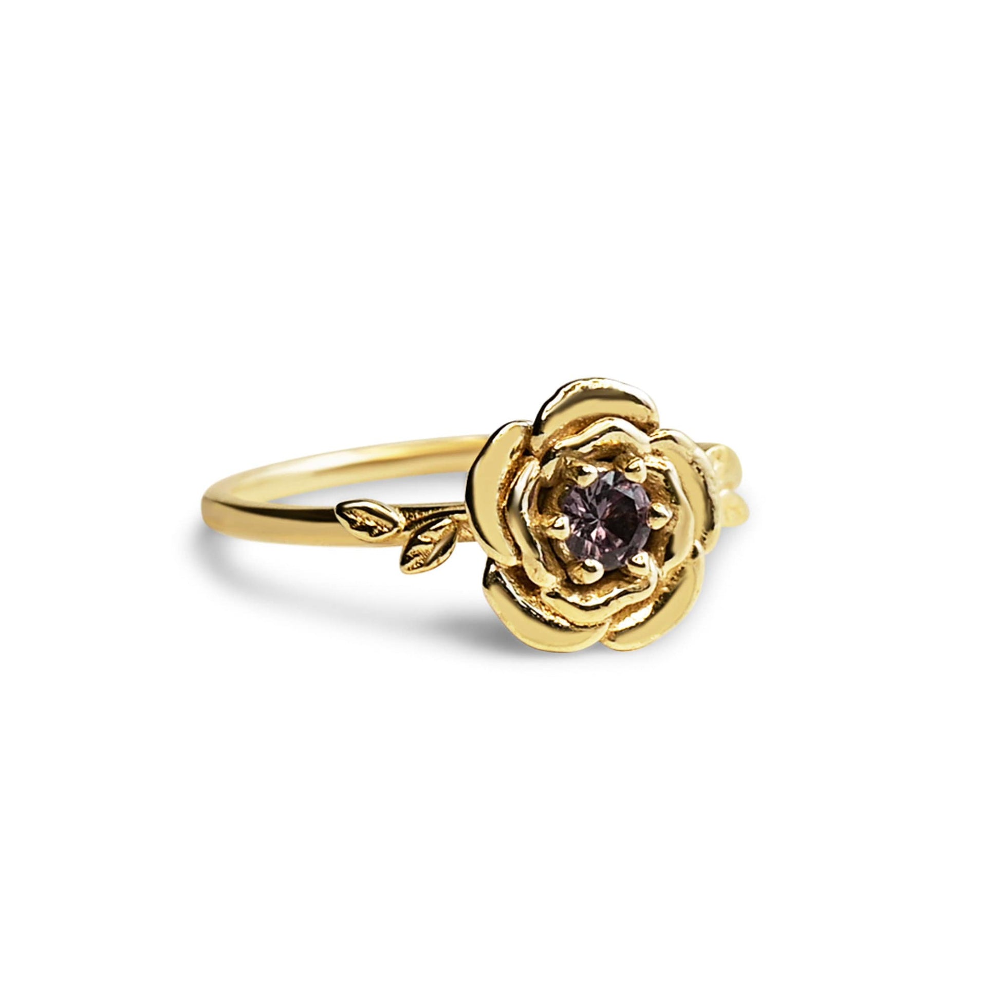 Rose Ring • June Birth Flower Ring • 14k Gold Plate