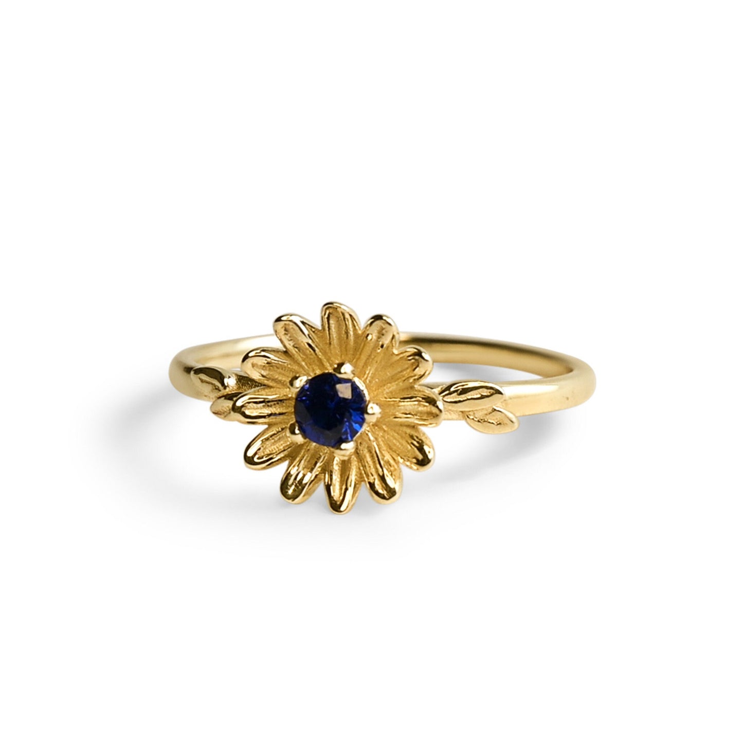 Aster Flower • September Birth Flower Ring • 14k Gold Plate