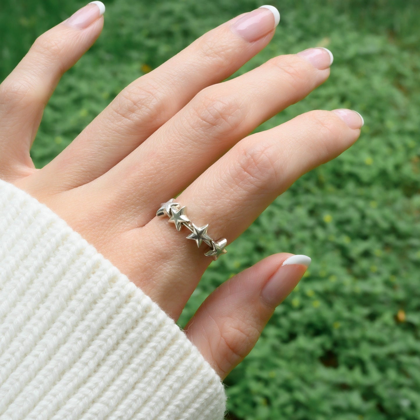 Sterling Silver Star Fidget Ring: Anxiety Meditation Toy