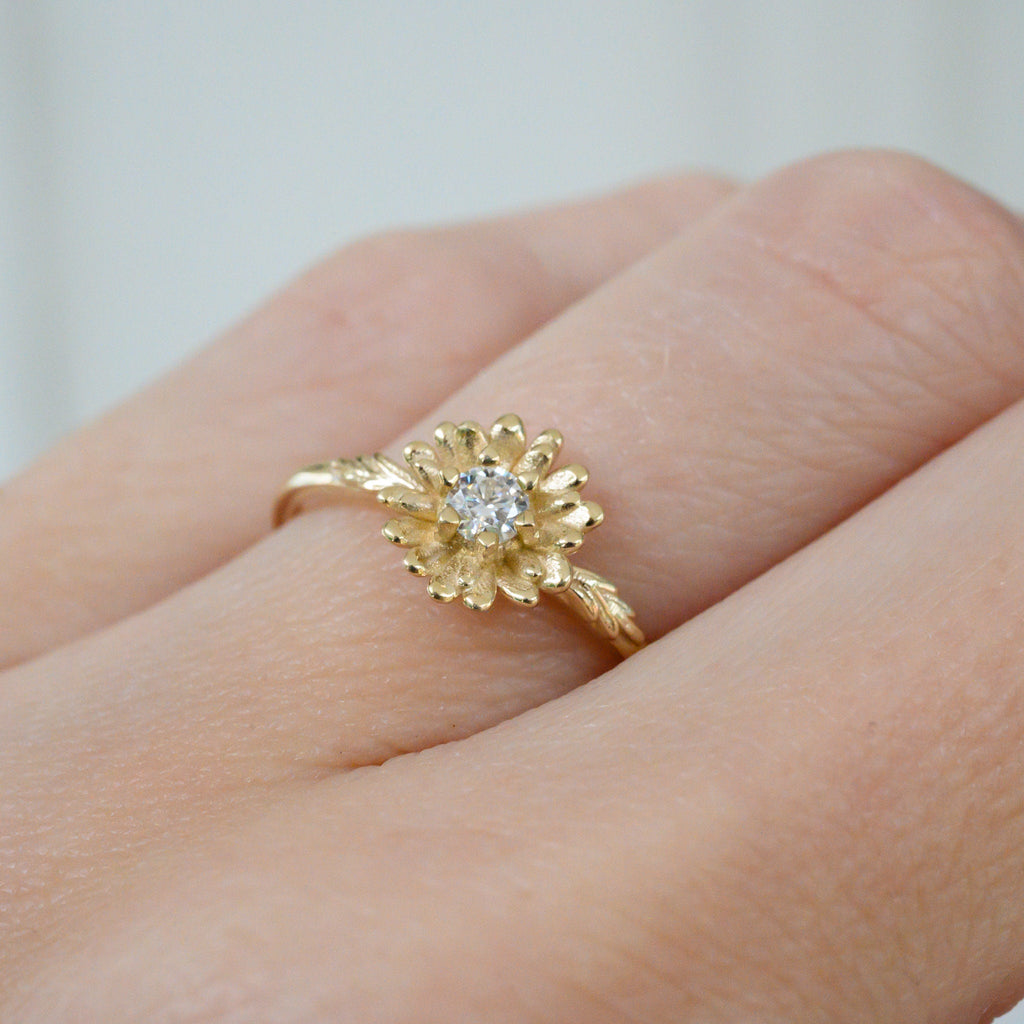 Daisy Moissanite Ring, Size 6
