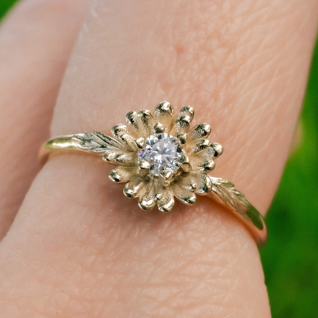 Daisy Moissanite Ring, Size 6