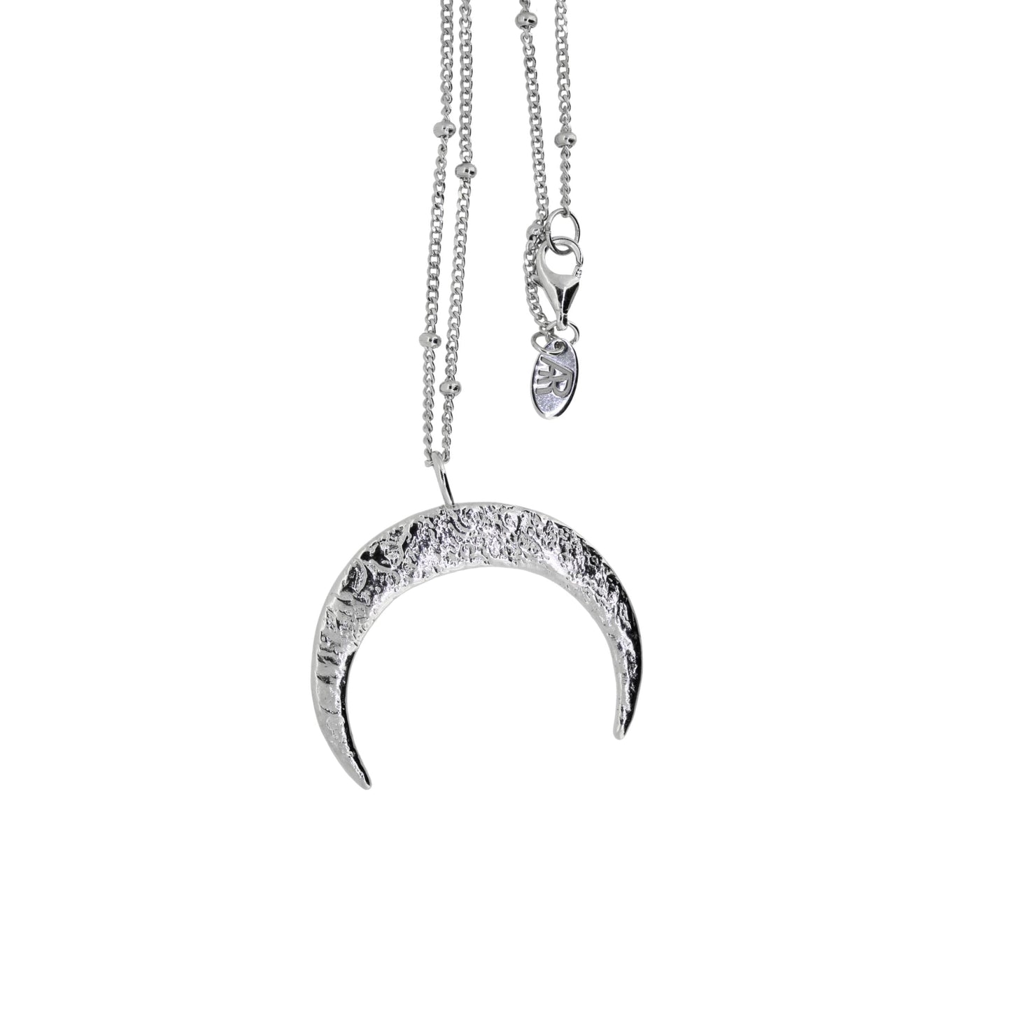 Ring Holder Moon Necklace, Crescent Moon Engagement Ring Holder in Silver, or Vermeil