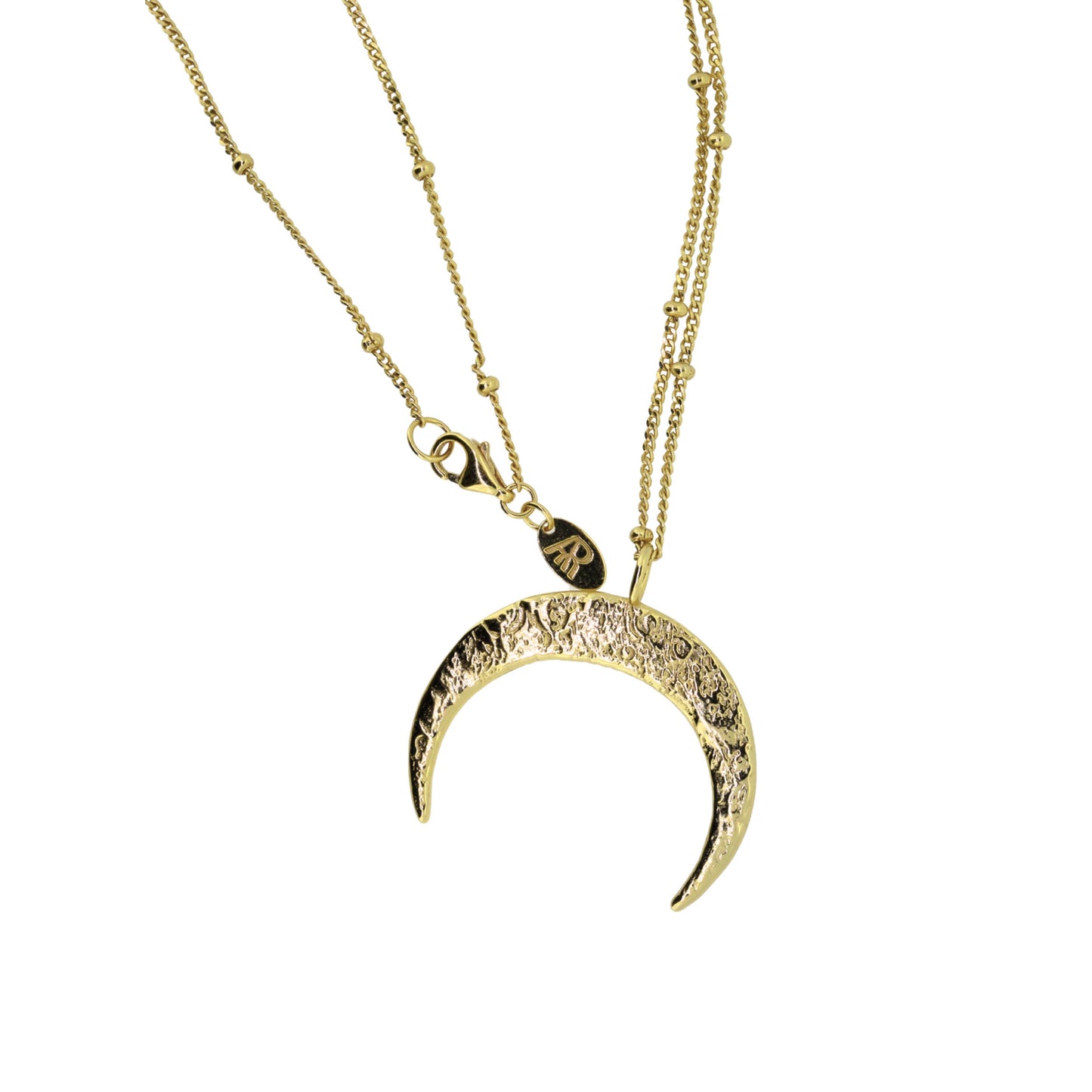 Ring Holder Moon Necklace, Crescent Moon Engagement Ring Holder in Silver, or Vermeil