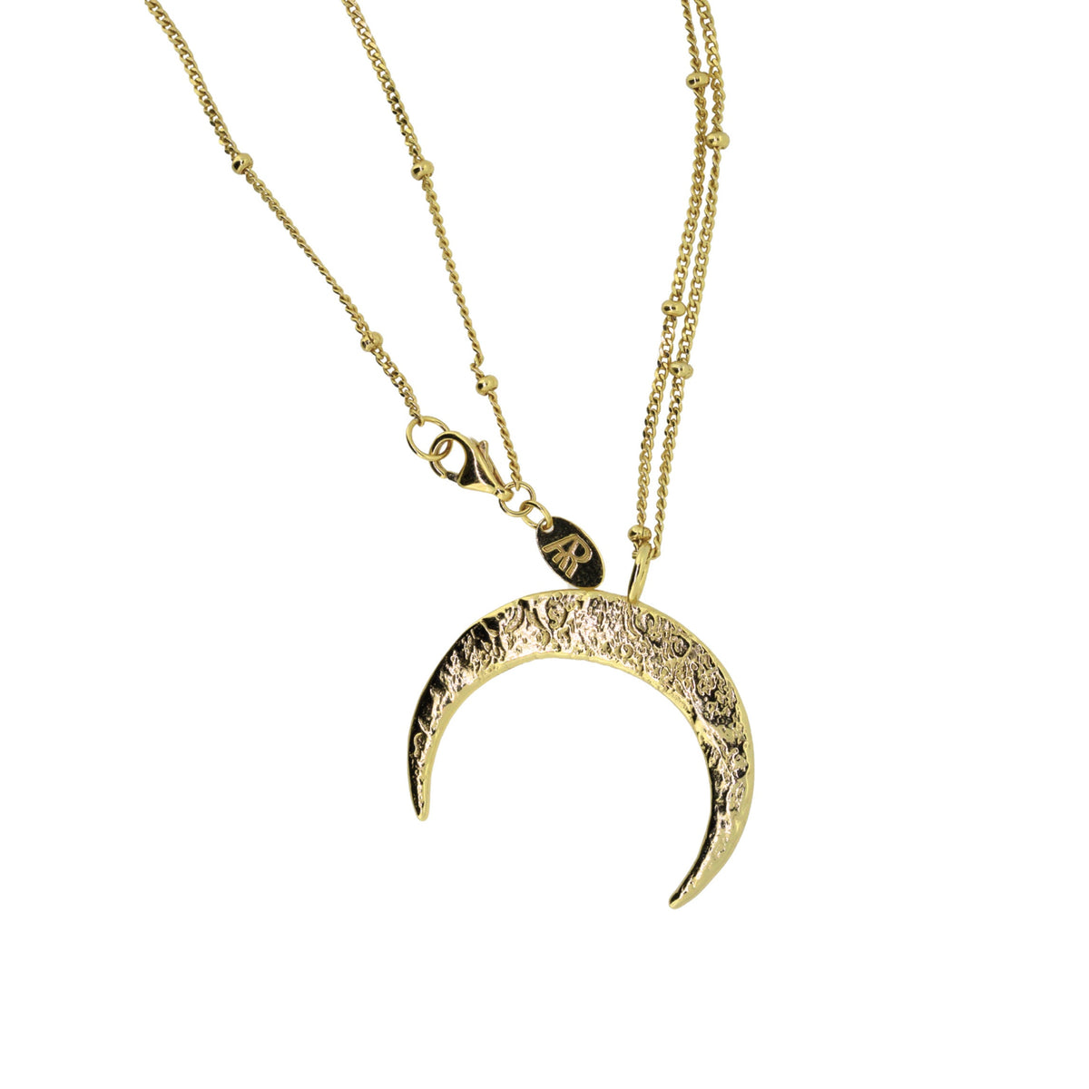 Ring Holder Moon Necklace, Crescent Moon Engagement Ring Holder in Silver, or Vermeil