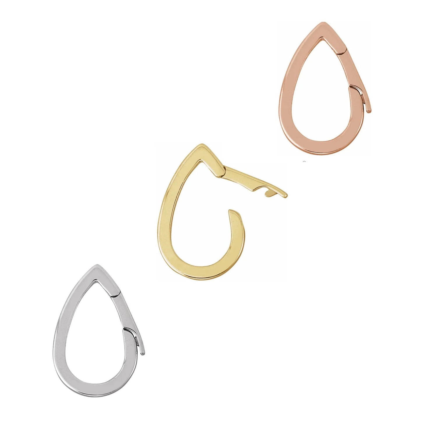 14K Solid Gold Teardrop Hinged Bail Clasp for Necklace - Secure and Elegant Jewelry Clasp