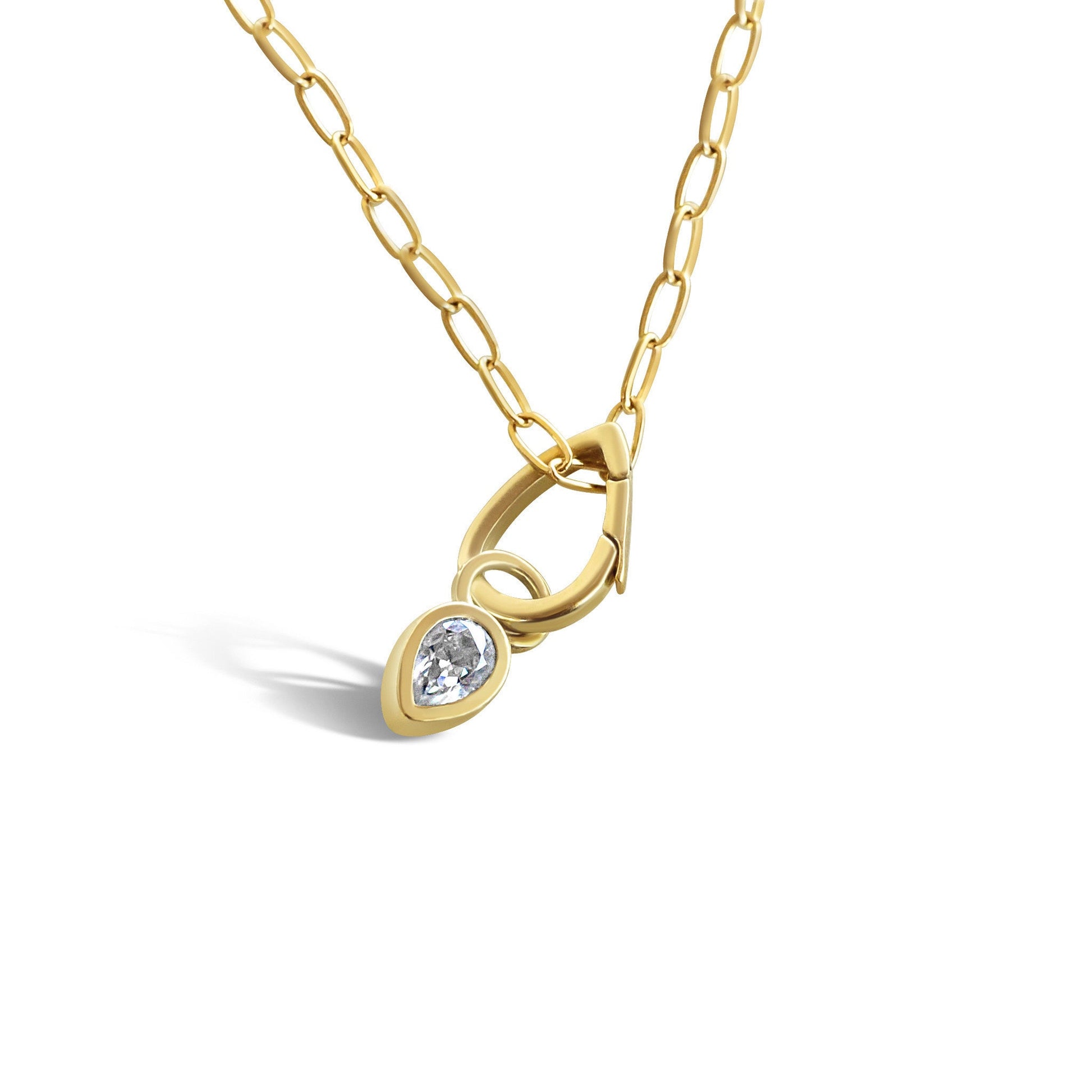 14K Solid Gold Teardrop Hinged Bail Clasp for Necklace - Secure and Elegant Jewelry Clasp