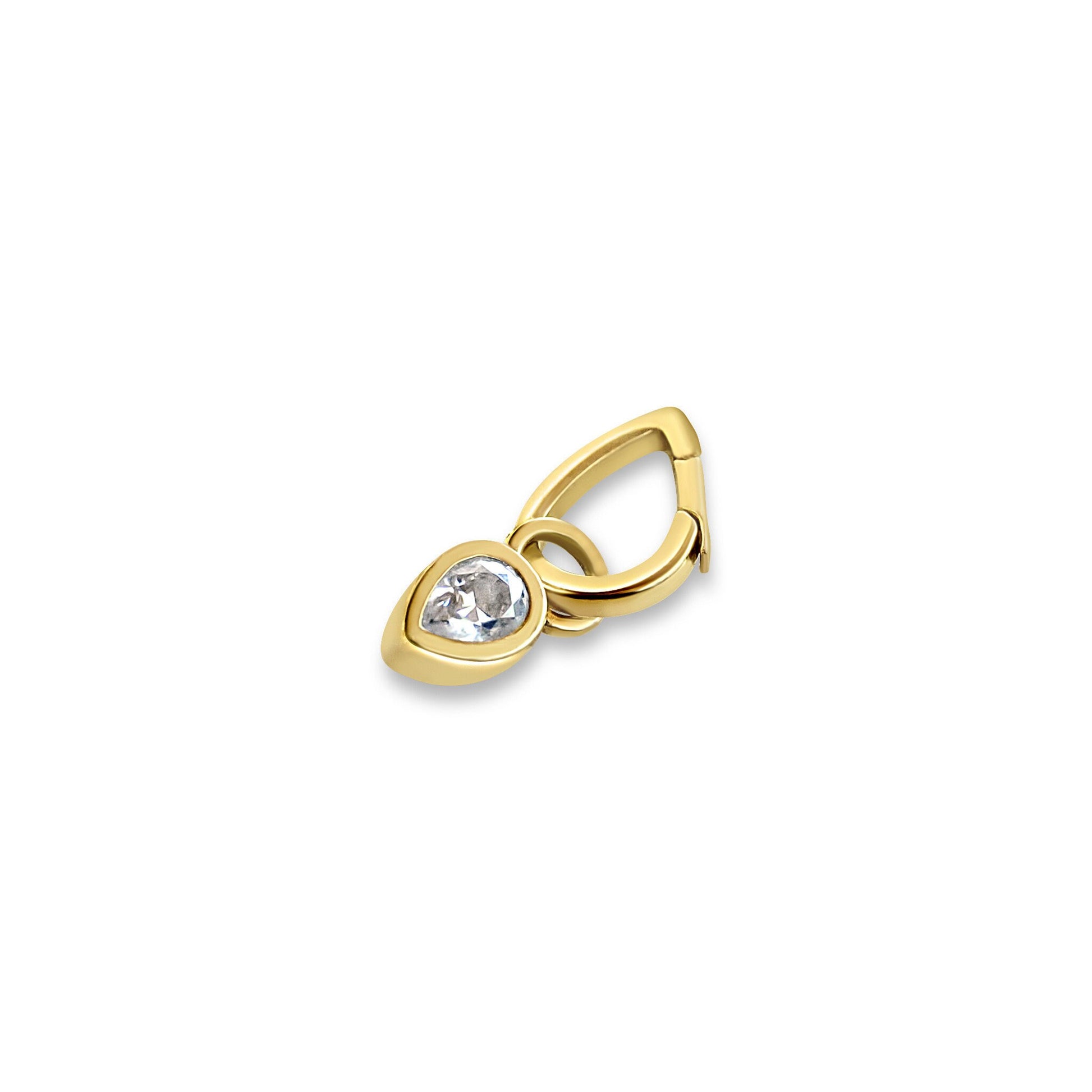 14K Solid Gold Teardrop Hinged Bail Clasp for Necklace - Secure and Elegant Jewelry Clasp