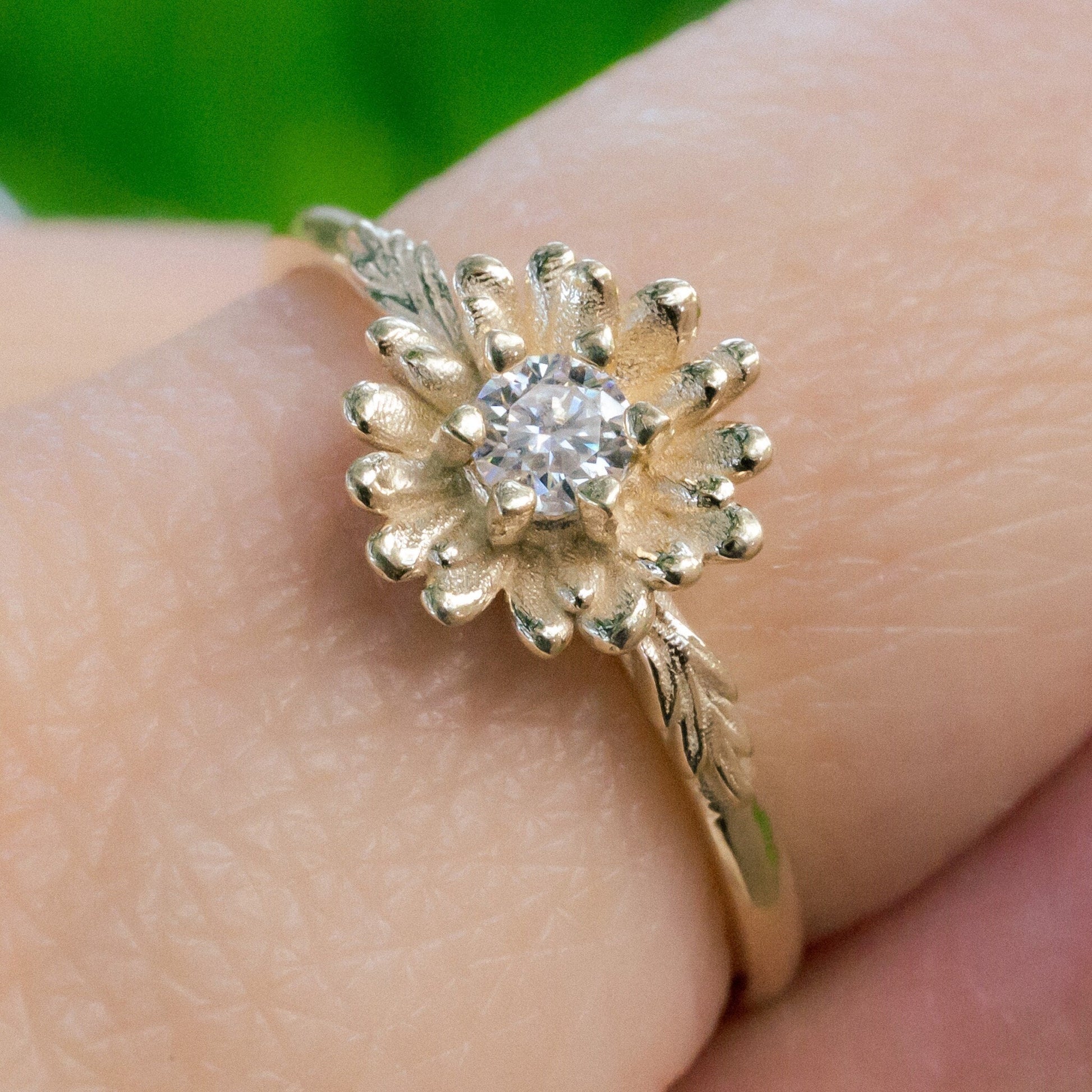 Daisy Moissanite Ring, Size 6