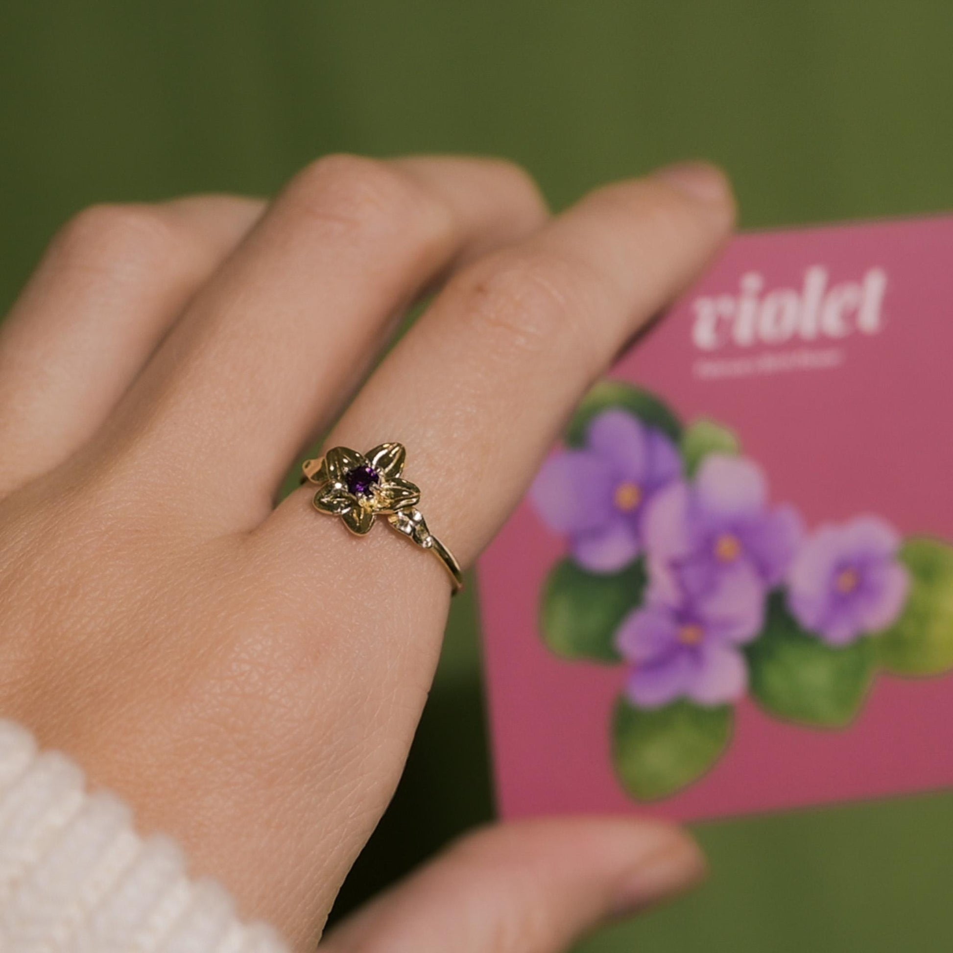 Violet Flower Ring