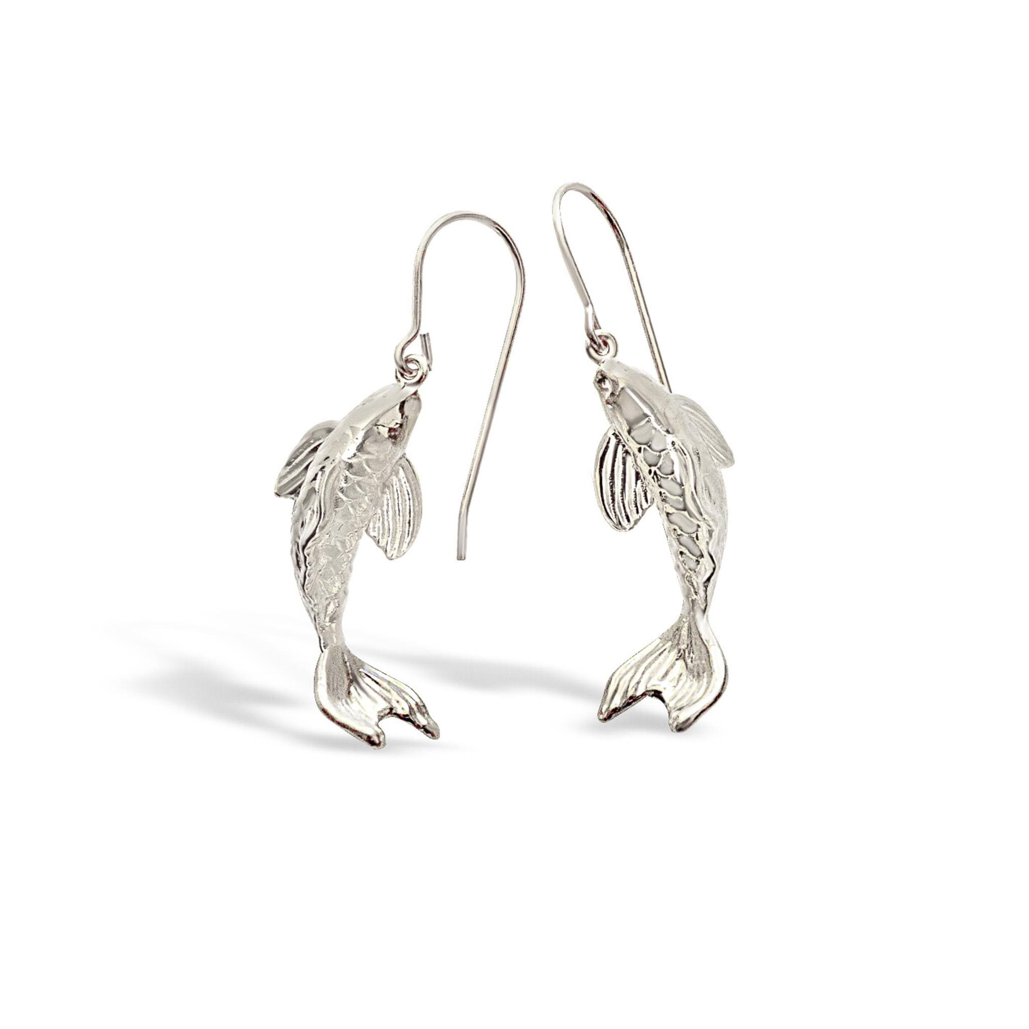 Koi Fish Earrings: Sterling Silver or Gold Plated