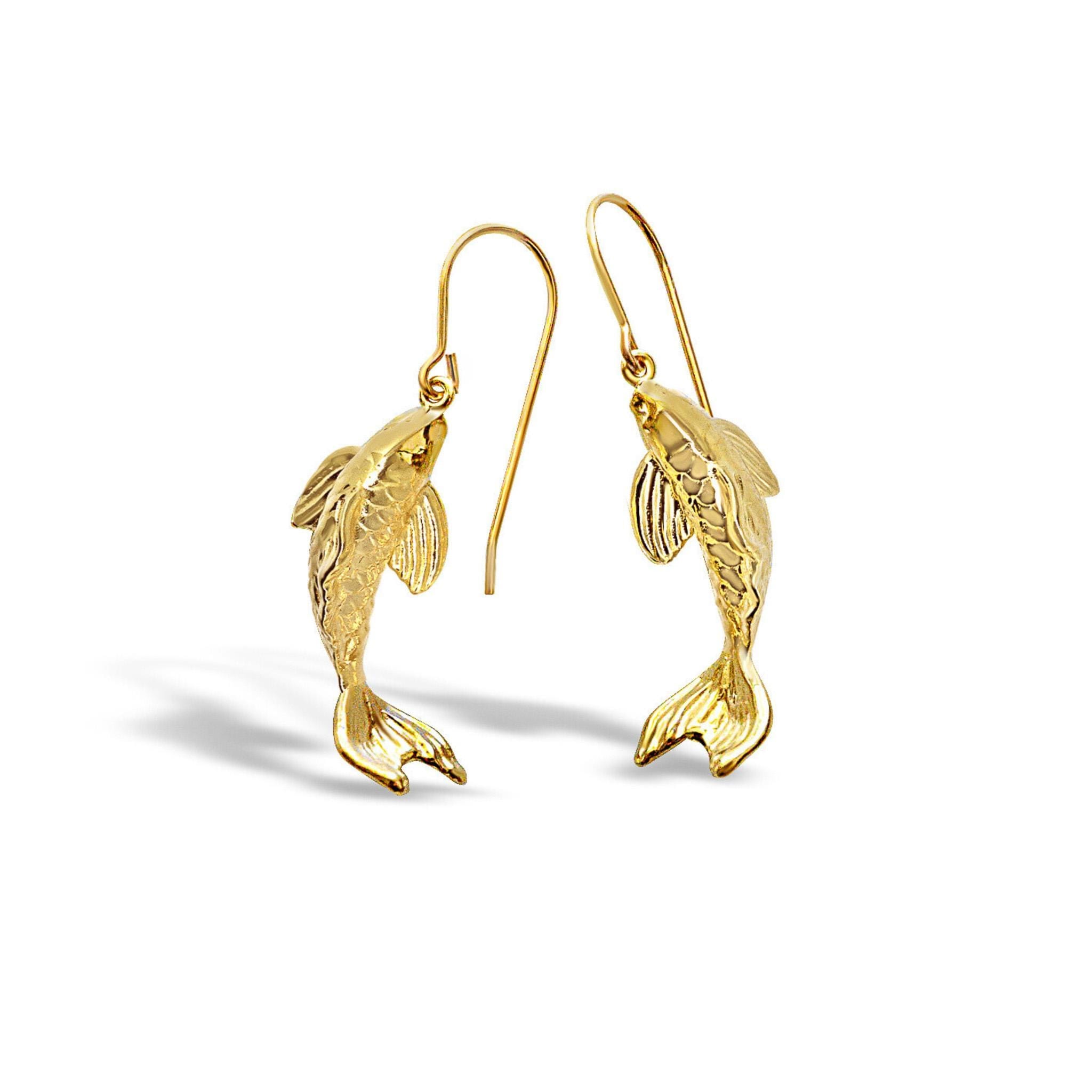 Koi Fish Earrings: Sterling Silver or Gold Plated