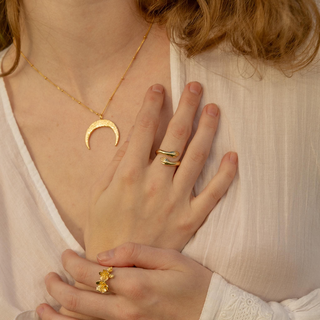 Hug Ring: Solid Silver Bypass Style, Vermeil or Gold Plate