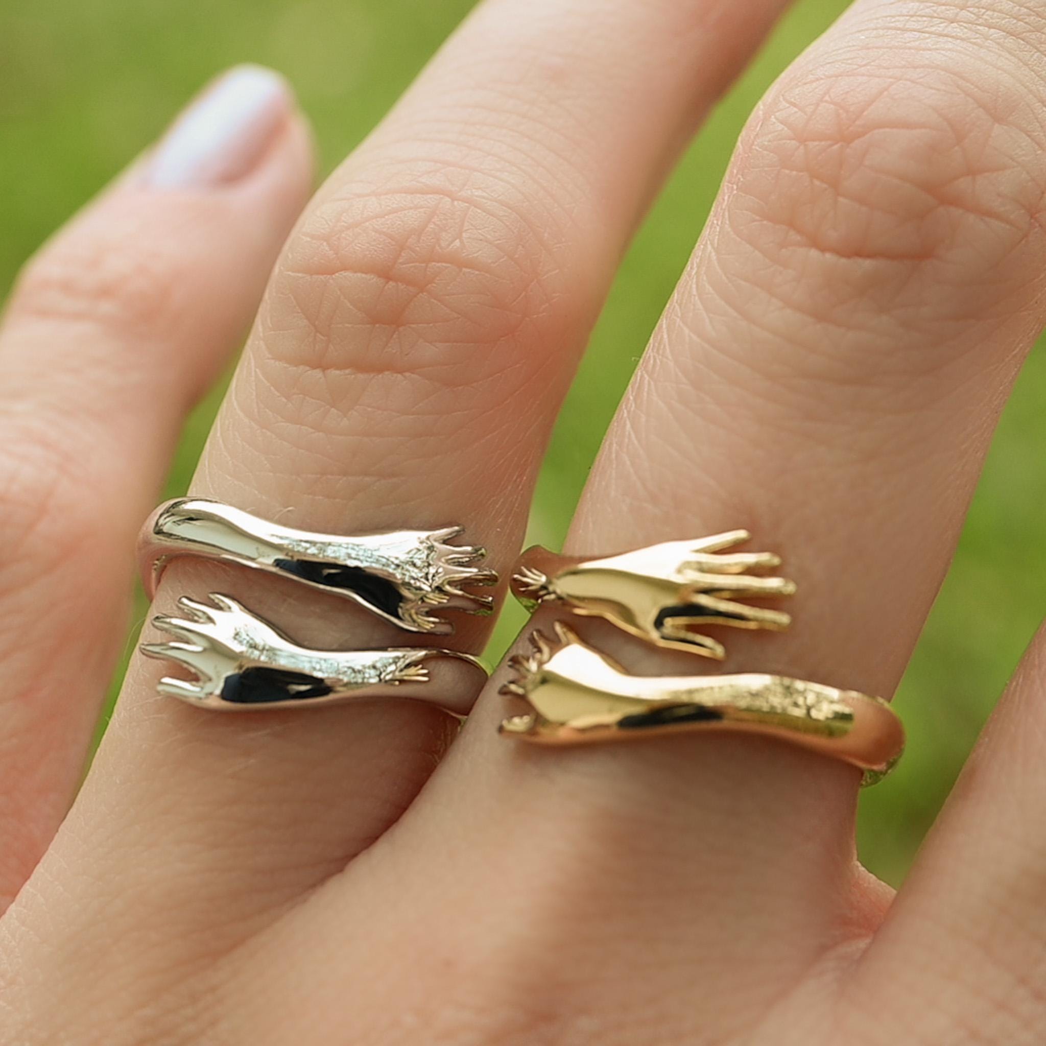Hug Ring: Solid Silver Bypass Style, Vermeil or Gold Plate