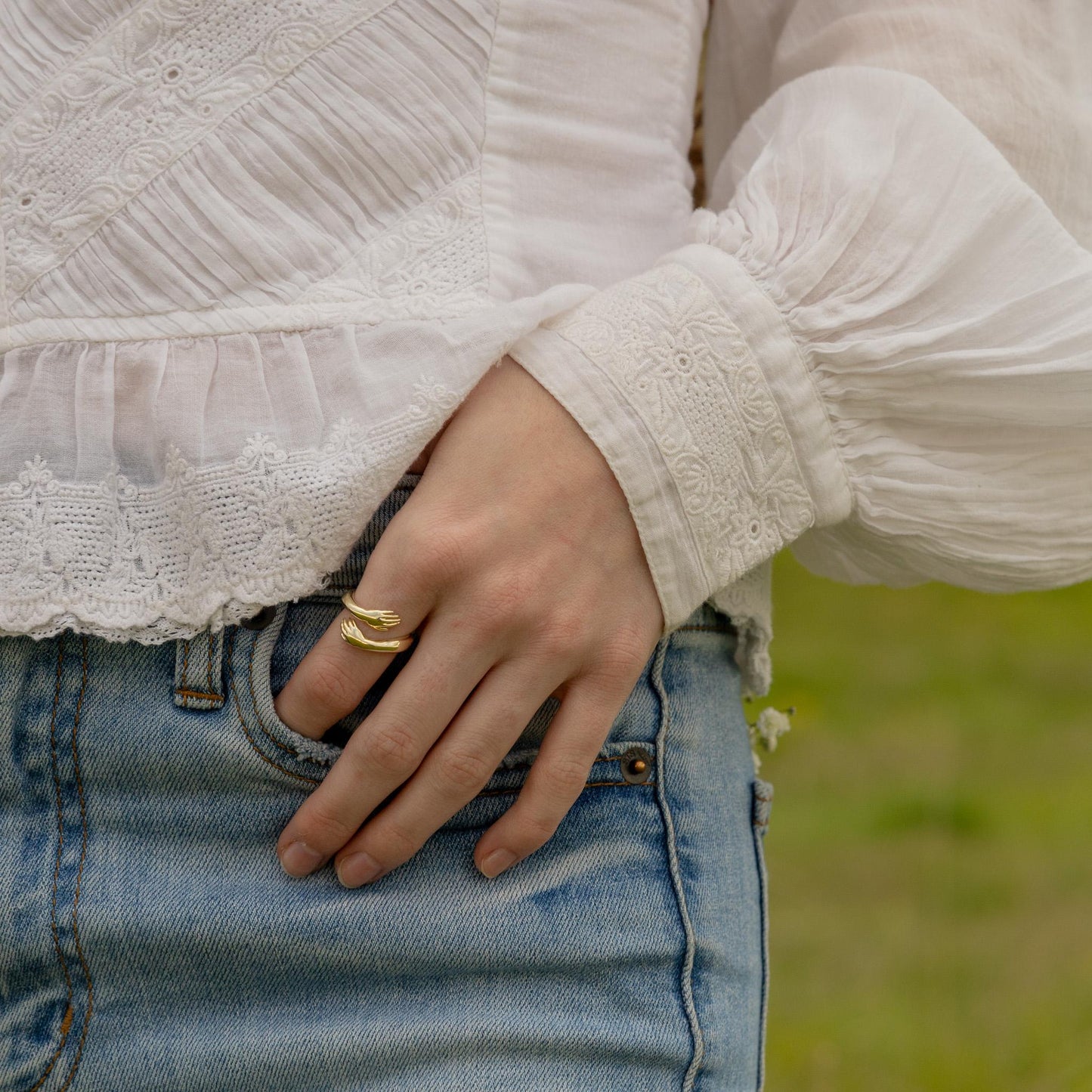 Hug Ring: Solid Silver Bypass Style, Vermeil or Gold Plate