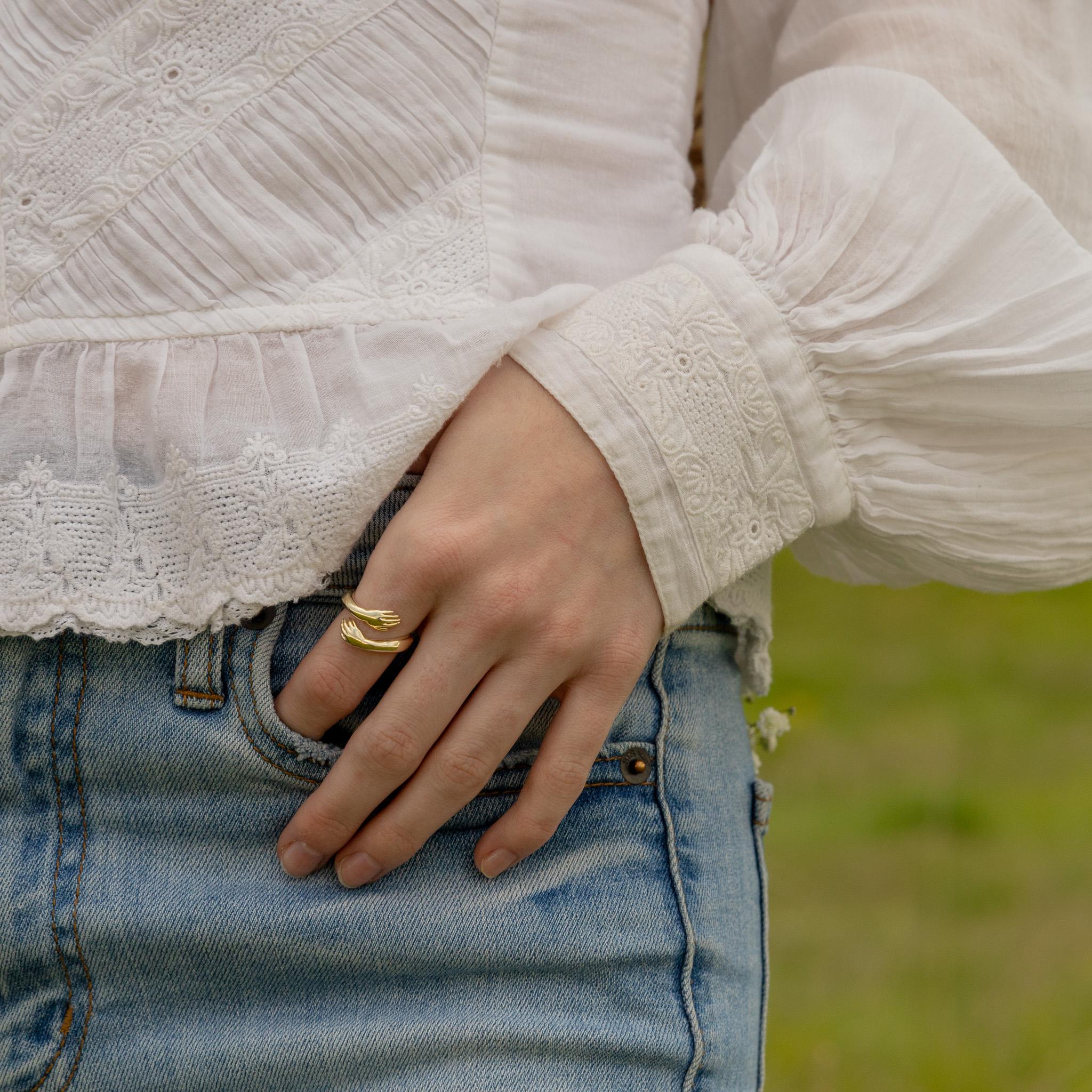 Hug Ring: Solid Silver Bypass Style, Vermeil or Gold Plate