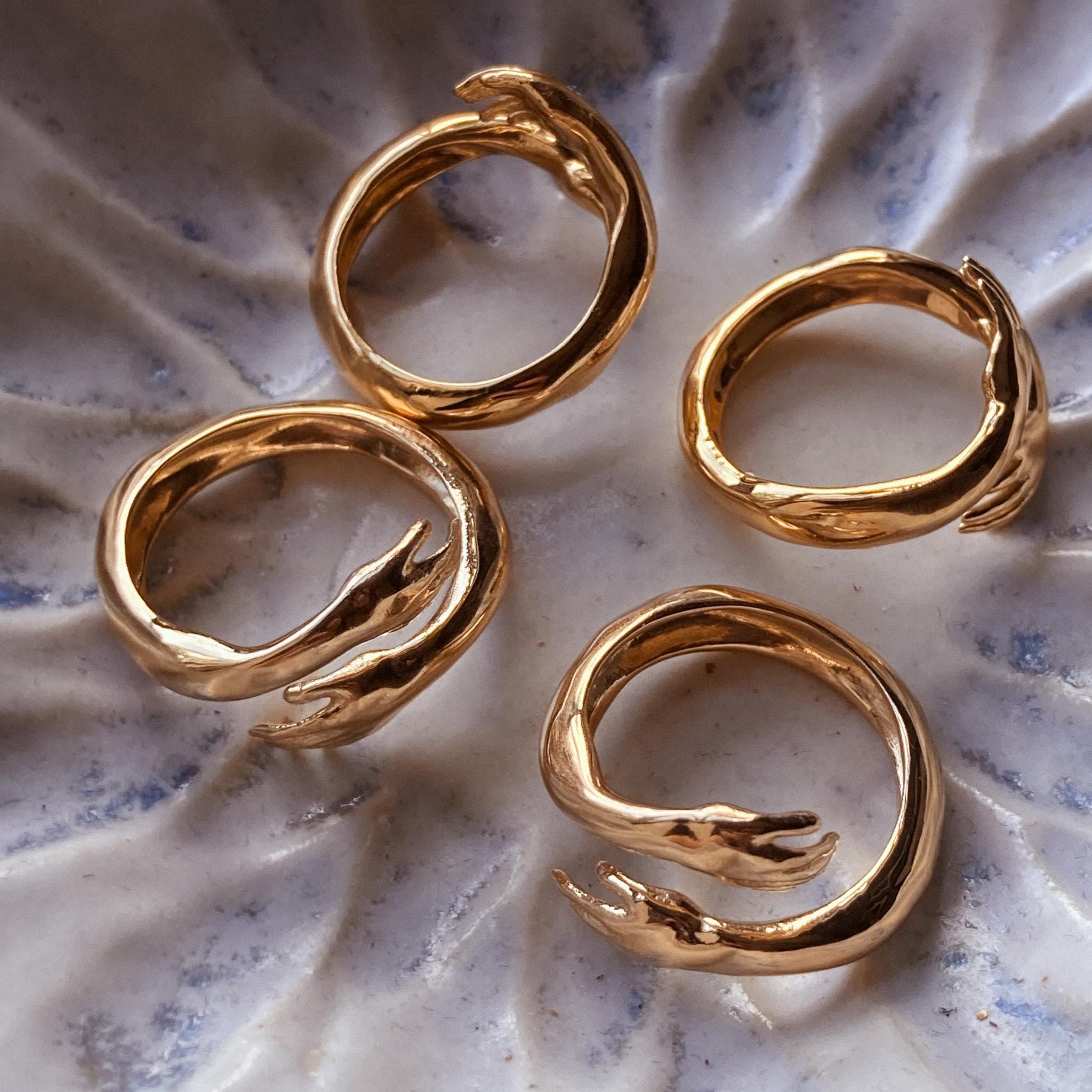 Hug Ring: Solid Silver Bypass Style, Vermeil or Gold Plate