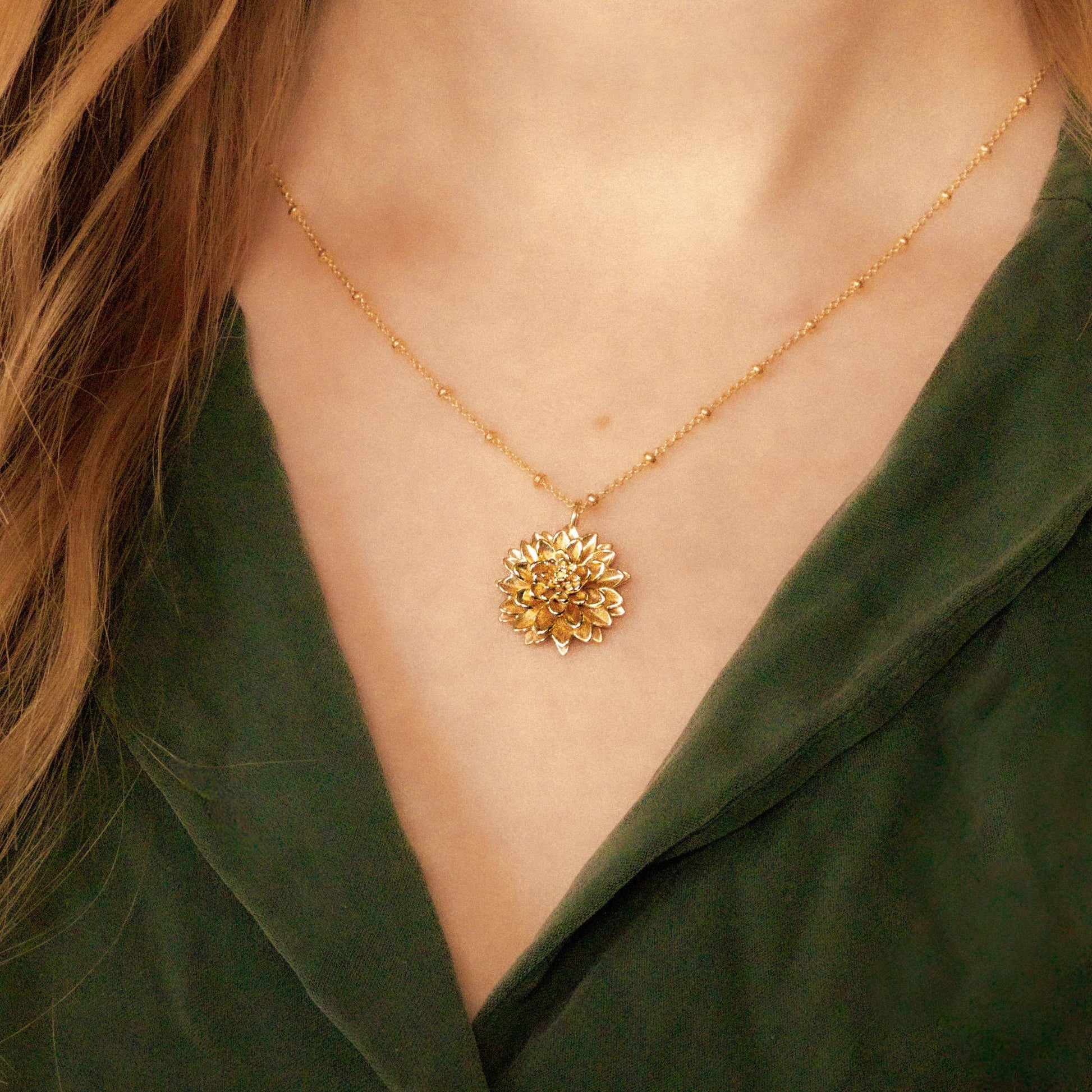 Dahlia Flower Necklace