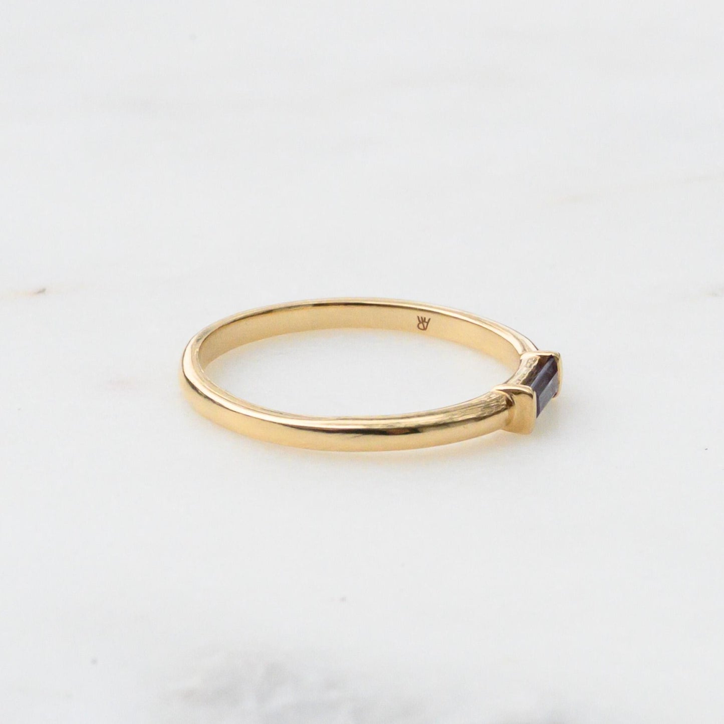 Gold Alexandrite Stacking Ring, Size 6.25