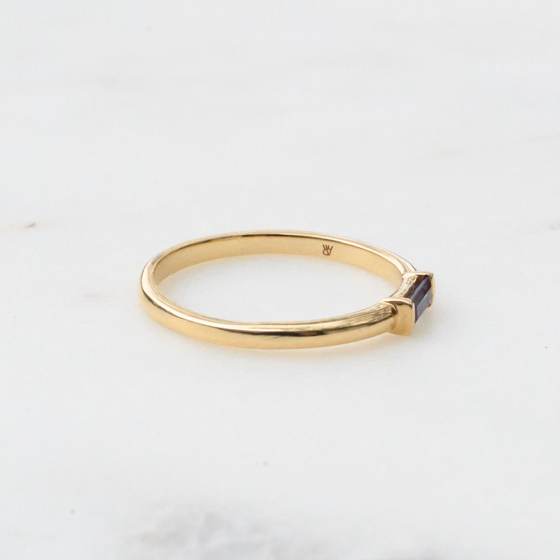 Gold Alexandrite Stacking Ring, Size 6.25